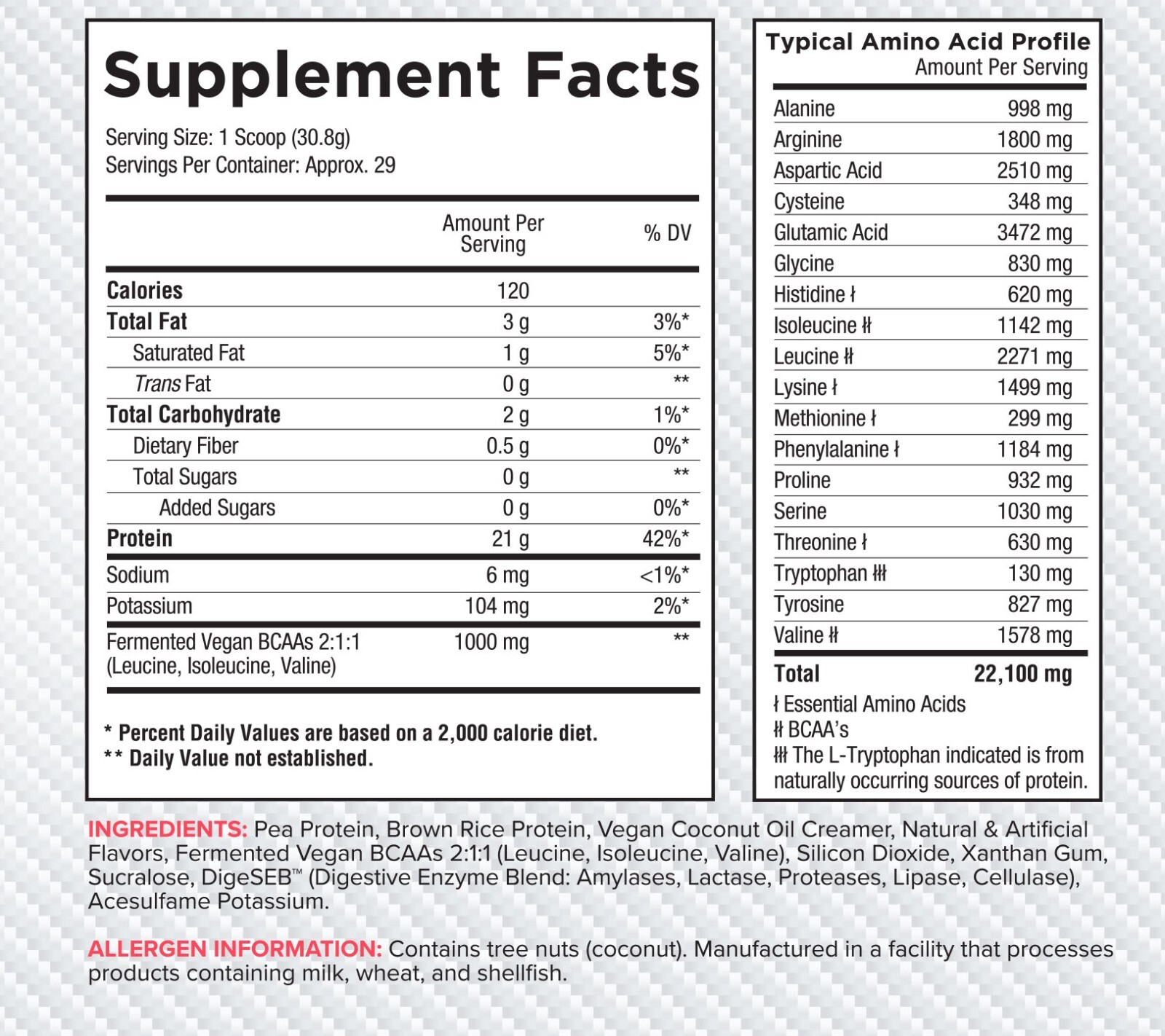 Core Nutritionals VEGAN Plant-Based Protein Blend – 29 Serv – Strawberry Cream