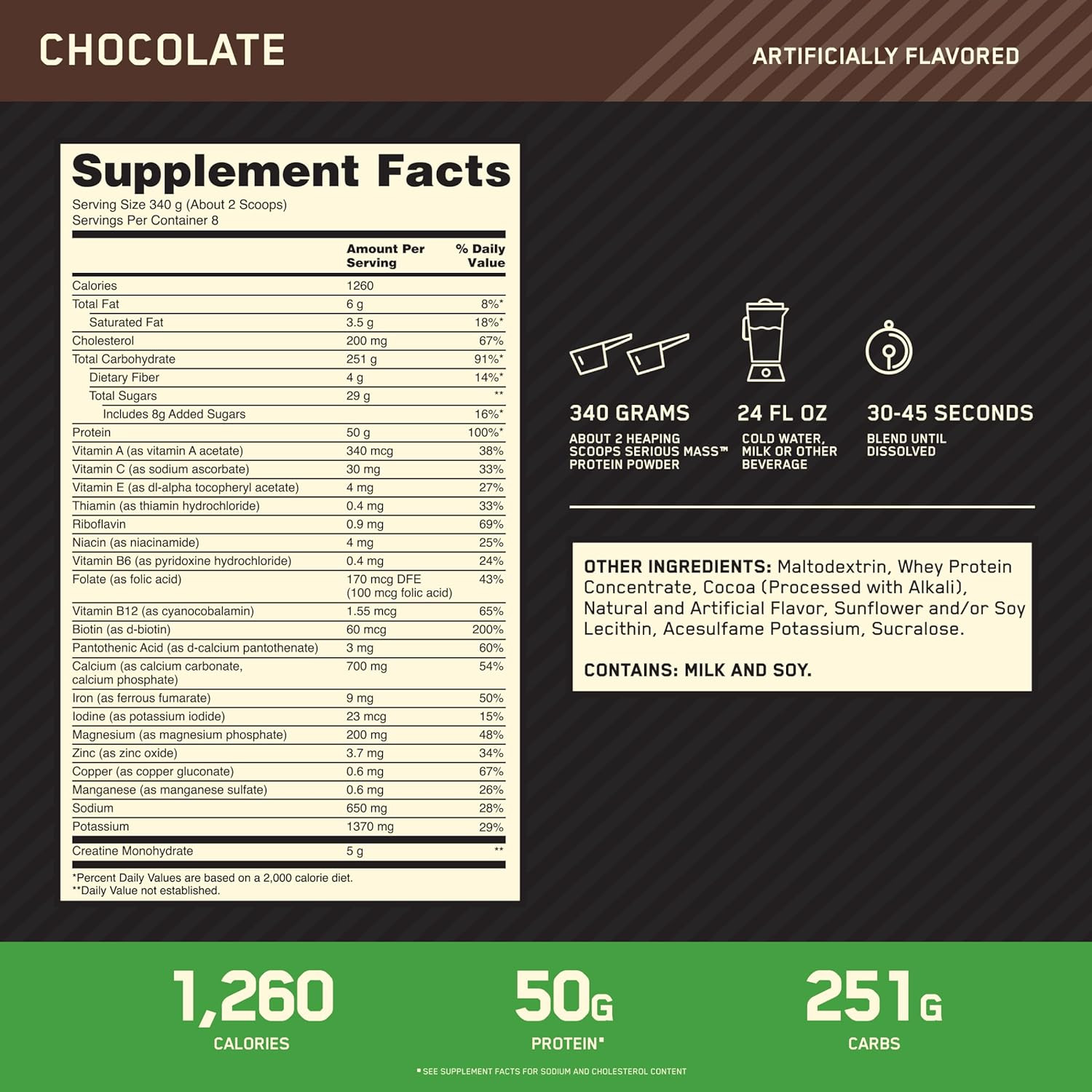 Serious Mass Weight Gainer – Chocolate, 6lb (Packaging May Vary)