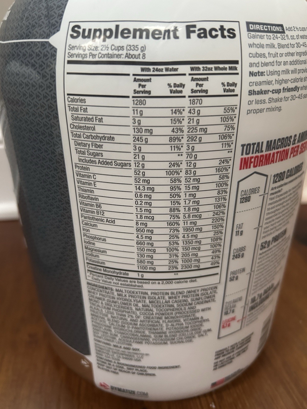2 Pack Dymatize Super Mass Gainer, Rich Chocolate Protein Powder 6LB Exp 10/2026