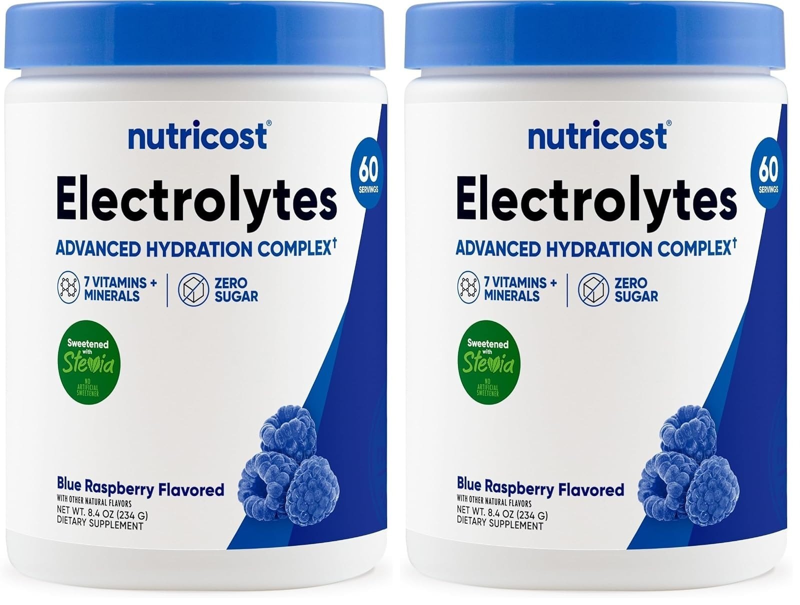 Nutricost Electrolyte Complex Powder 60 Servings Blue Raspberry
