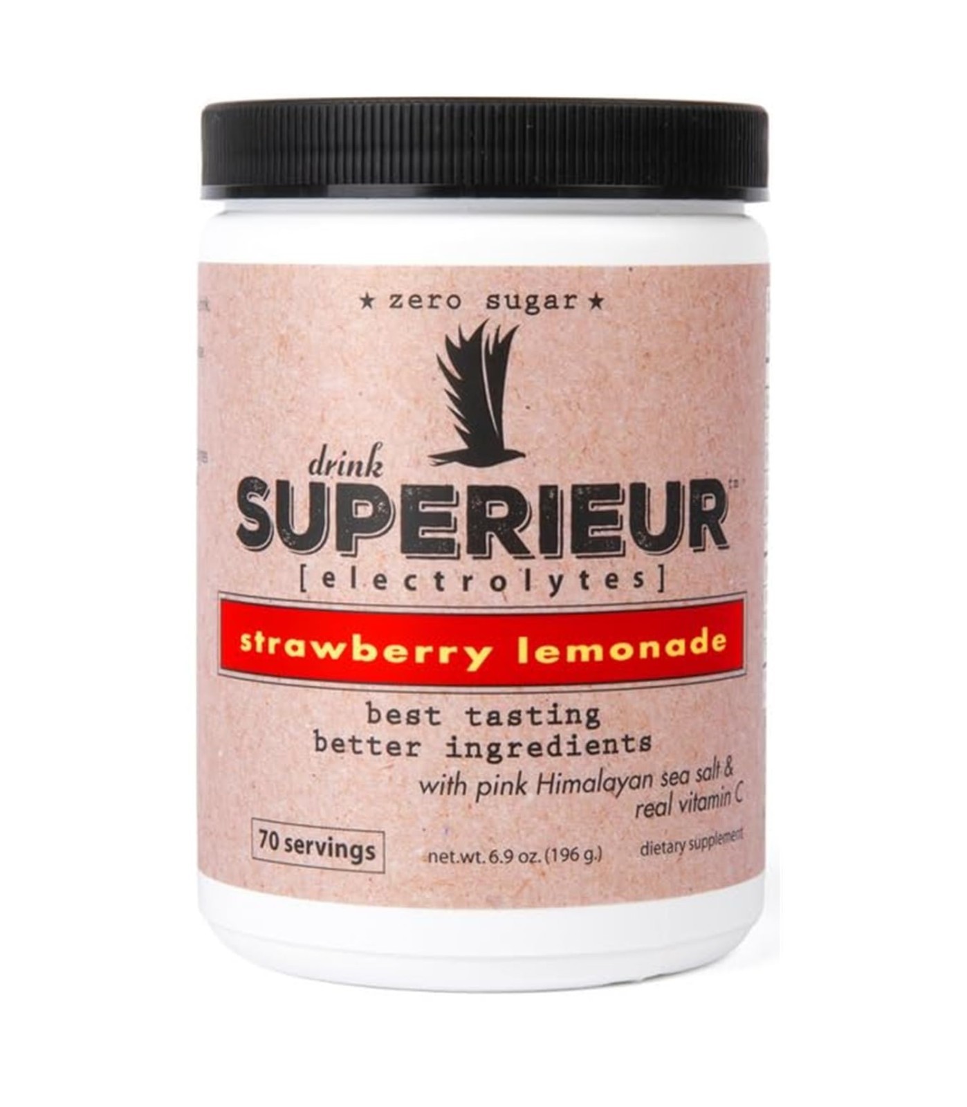 Electrolyte Powder Strawberry Lemon – 70 Servings, Plant-Based, Zero Sugar, Keto