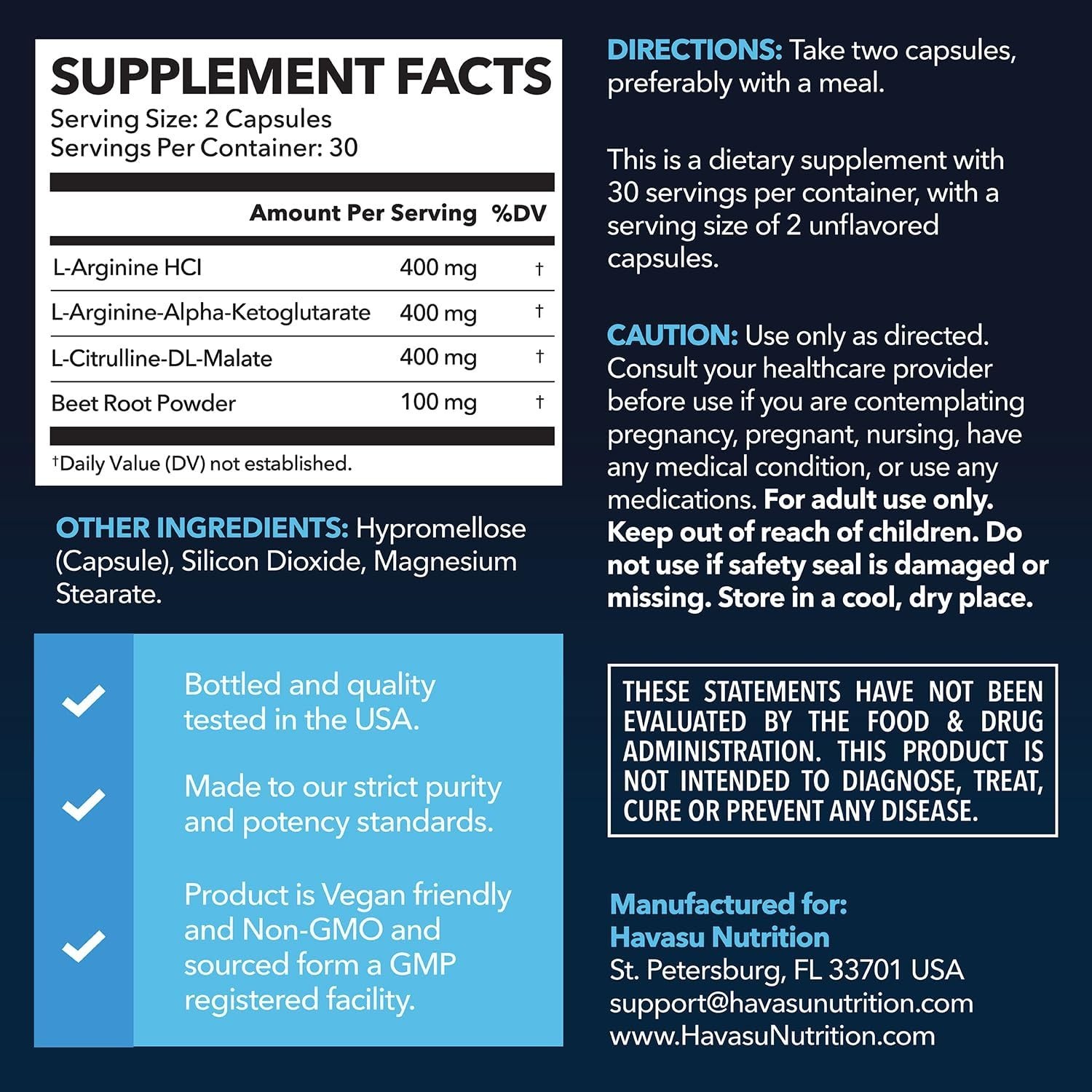 L-Arginine Capsules with L-Citrulline – Nitric Oxide Supplement – L Arginine