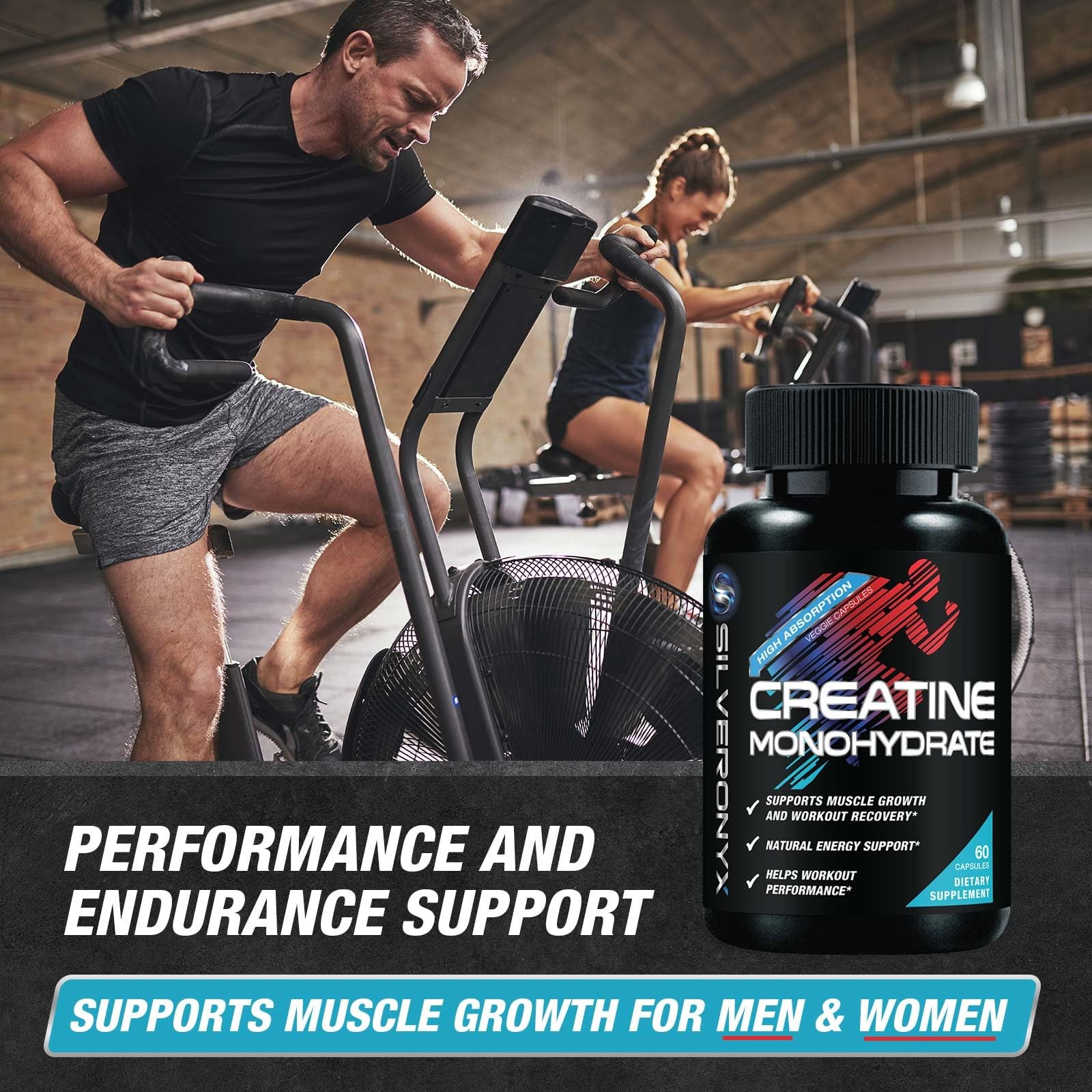 Creatine Monohydrate 3000mg Per Serving – 3X Strength 60 Count (Pack of 1)