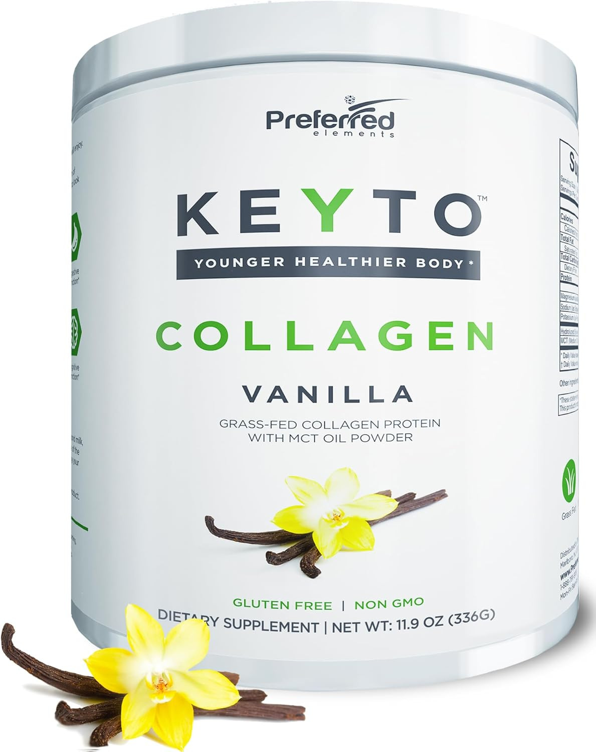 Keto Collagen Protein Powder with MCT Oil – Keto and Paleo Friendly Grass Fed an