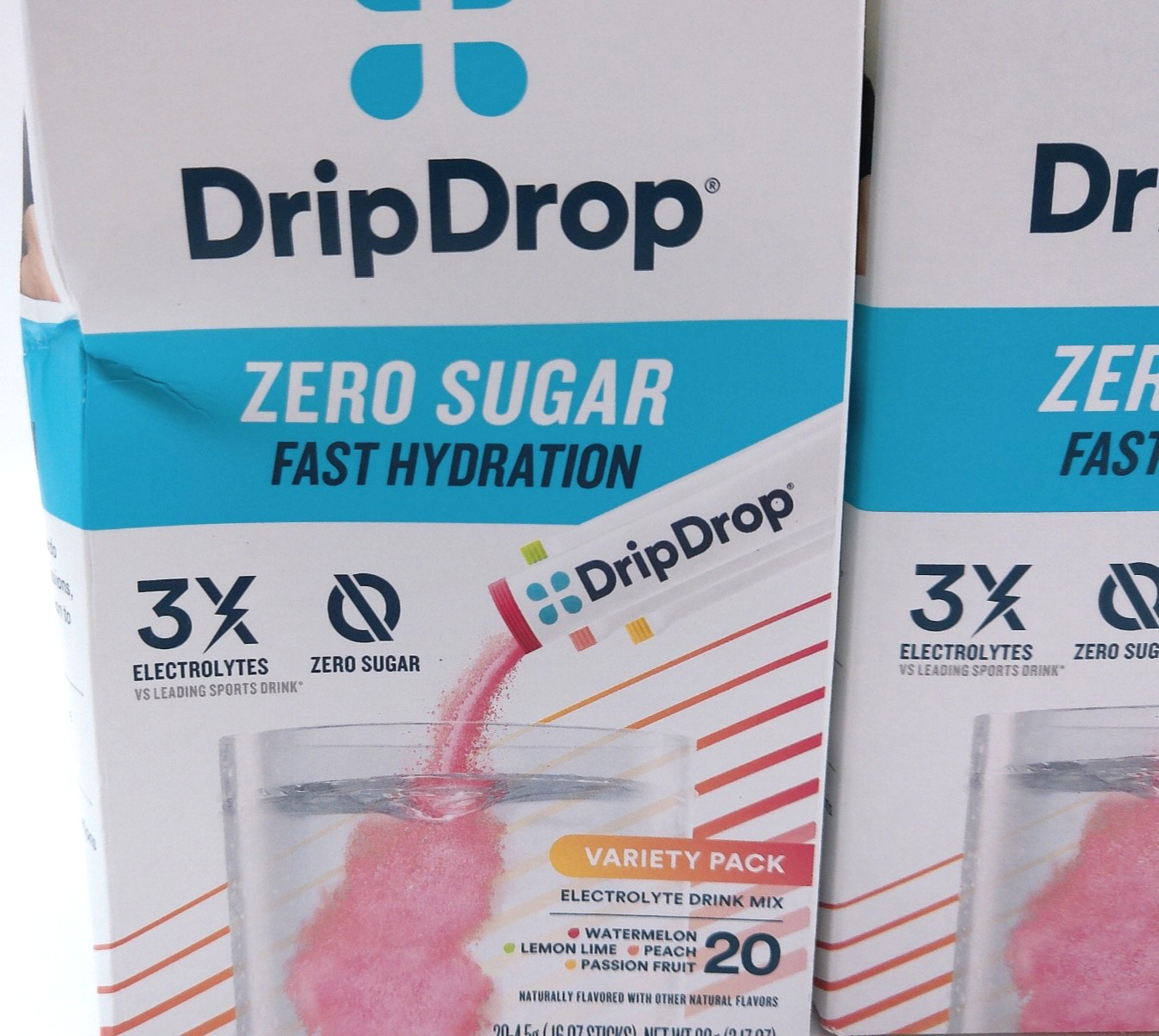 2Pk- Drip Drop Zero Sugar Variety Pack, 40 Total Packets, Exp. 2/27+