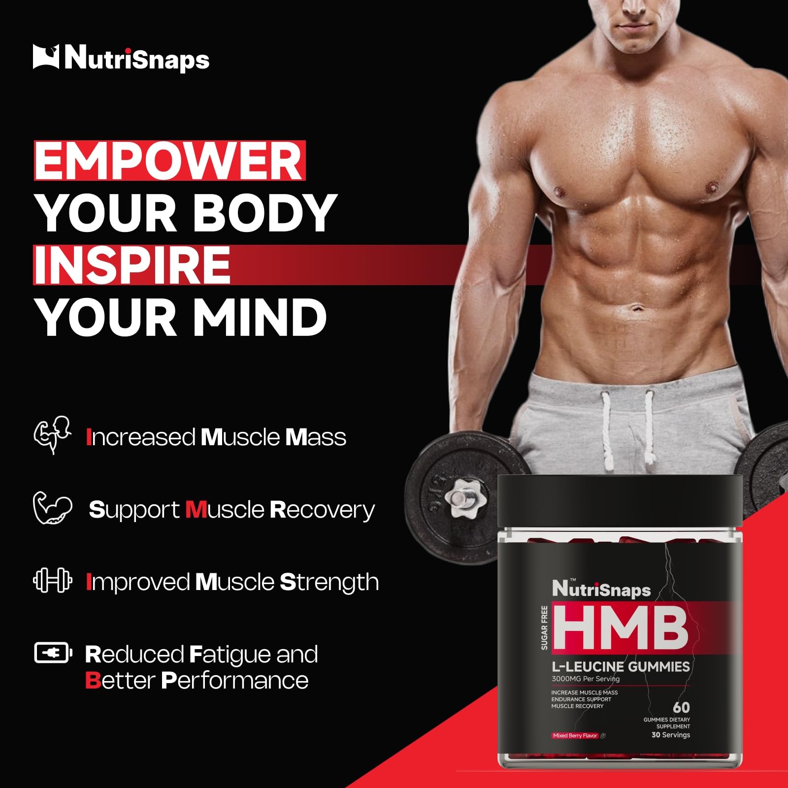 Sugar Free HMB and Leucine Gummies, HMB and Leucine Amino Acid Supplements fo…