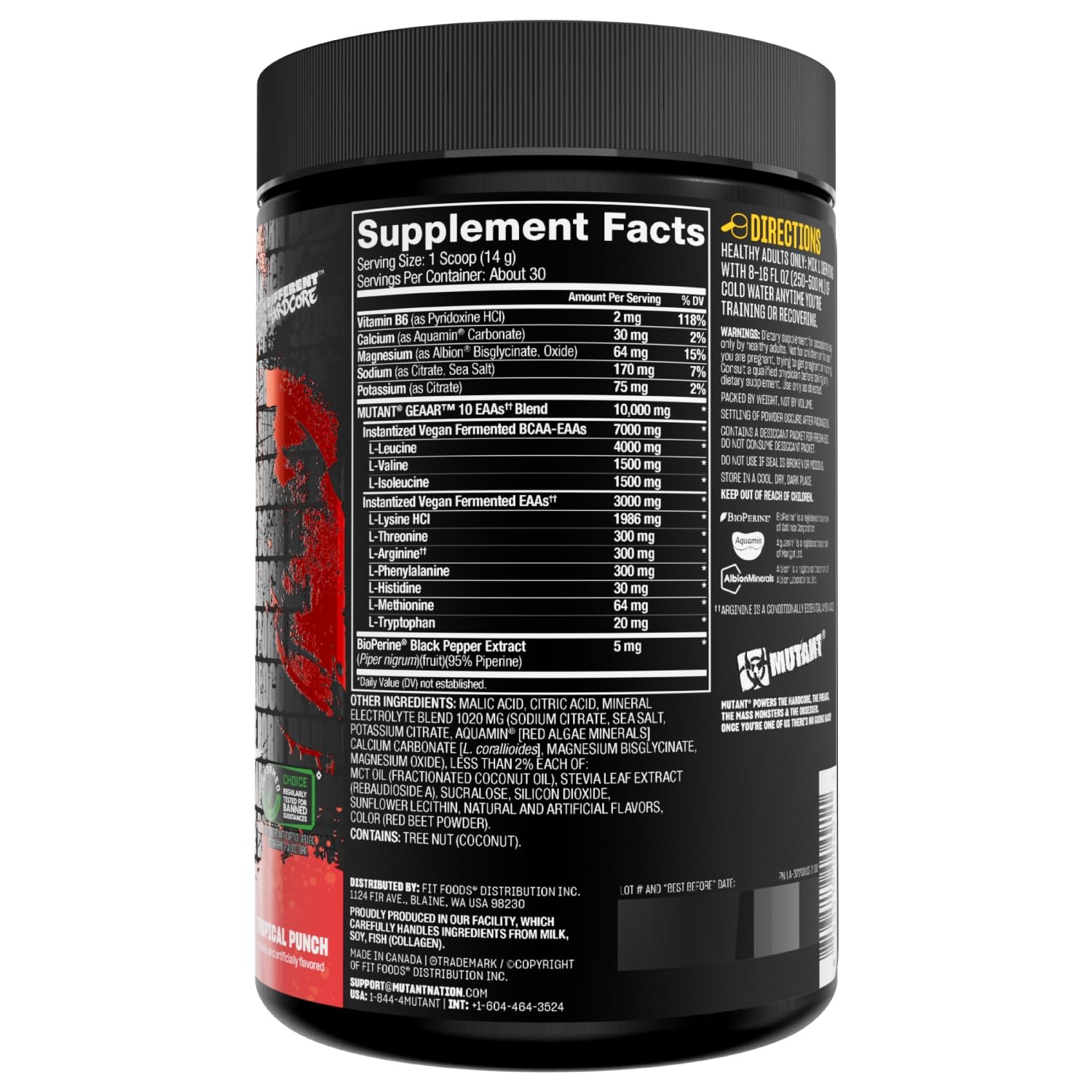 Mutant GEAAR – 9.4g of EAA Powder + Arginine, 7g 14.1 Ounce (Pack 1)