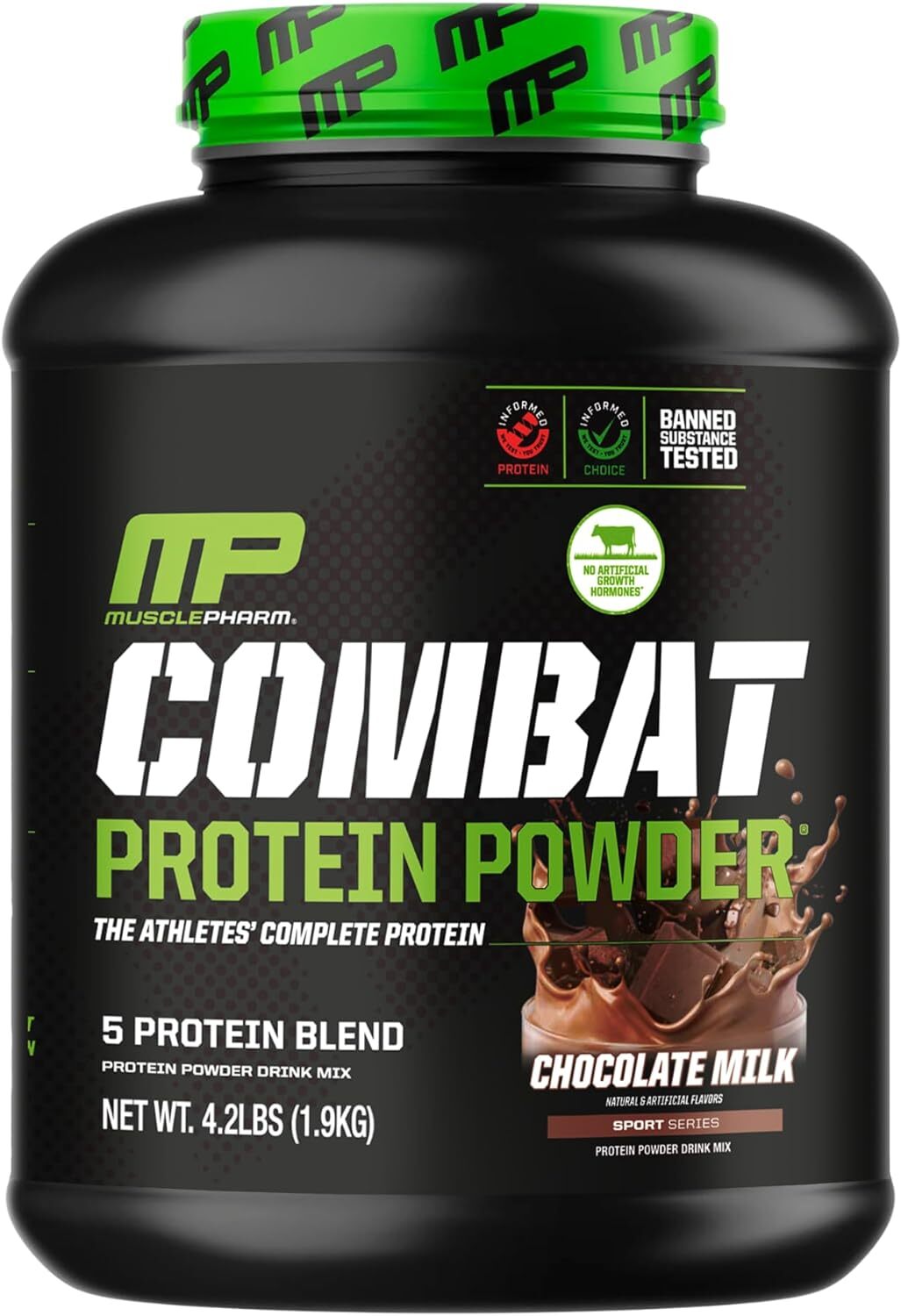 Musclepharm Combat Protein Powder, Chocolate Milk – 4 Lb – Sin Gluten – 52 Po…