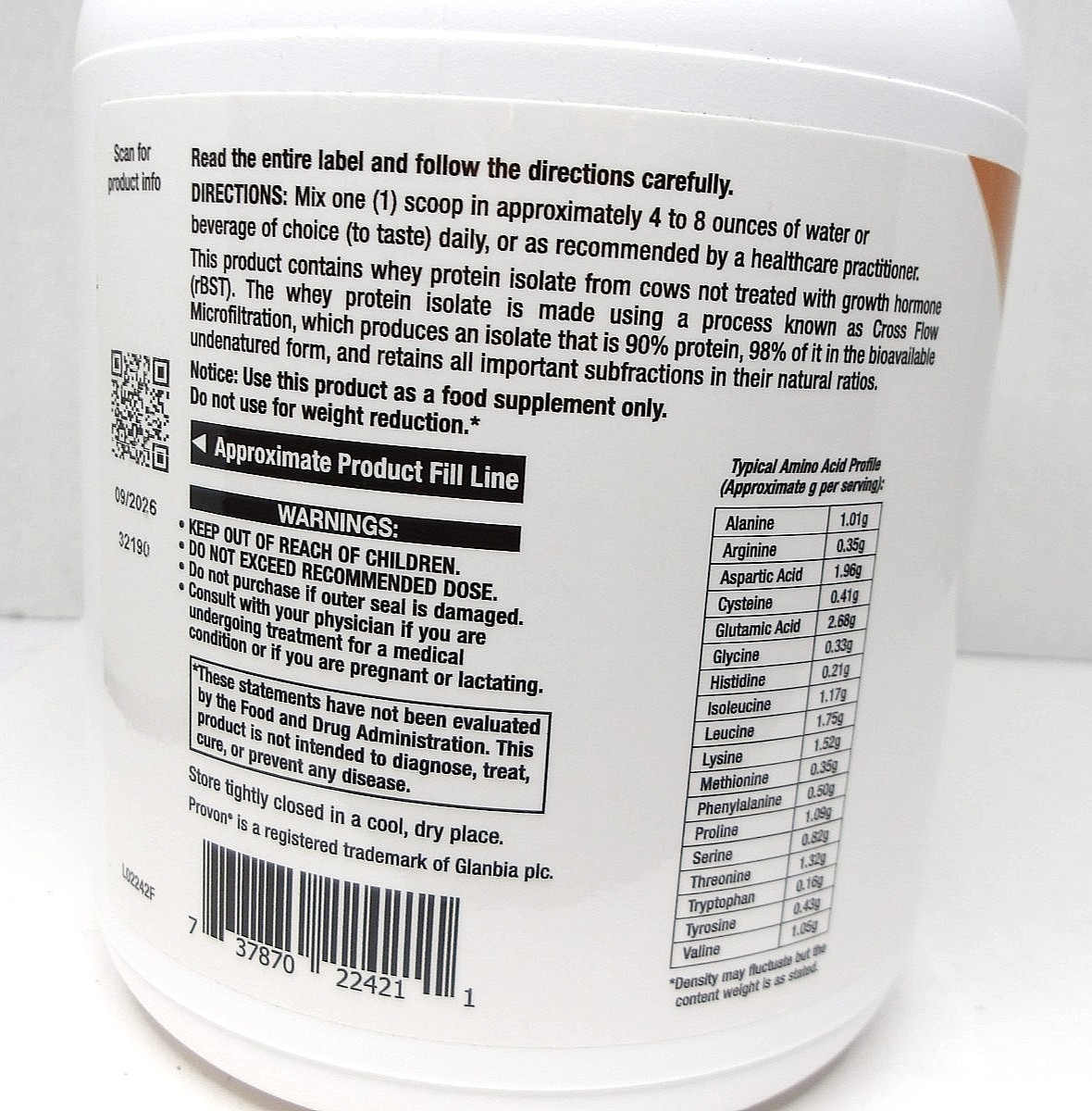 Life Extension Wellness Whey Protein Isolate, Vanilla, 20 Servings, 14.22 oz