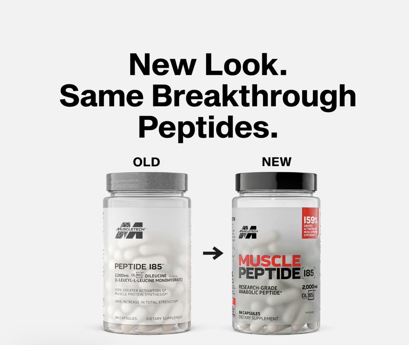 Muscletech Muscle Peptide 185 DL-185 Dileucine 2000mg 84 Capsules