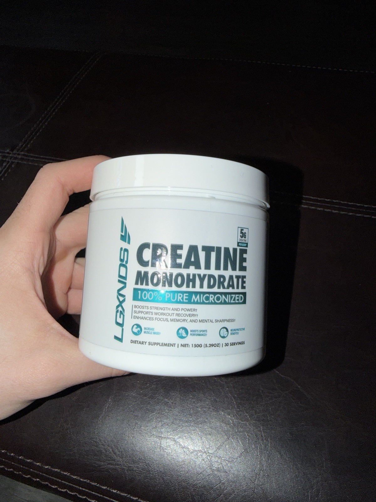 LGXNDS Creatine Monohydrate Micronized Powder 150g Unflavored 30 Servings 5g
