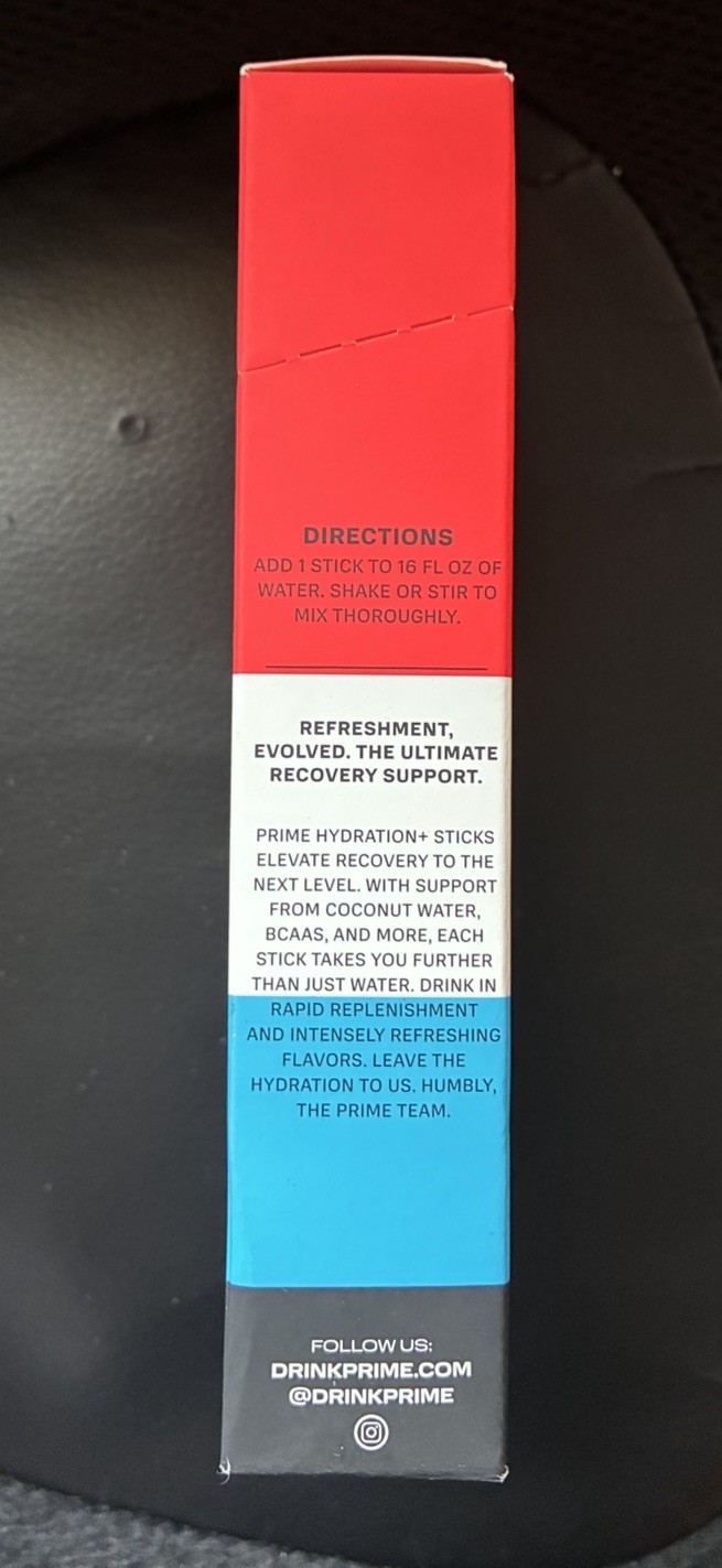 PRIME Hydration+ Electrolyte Powder Sticks Ice Pop Zero Added Sugar 6 Sticks