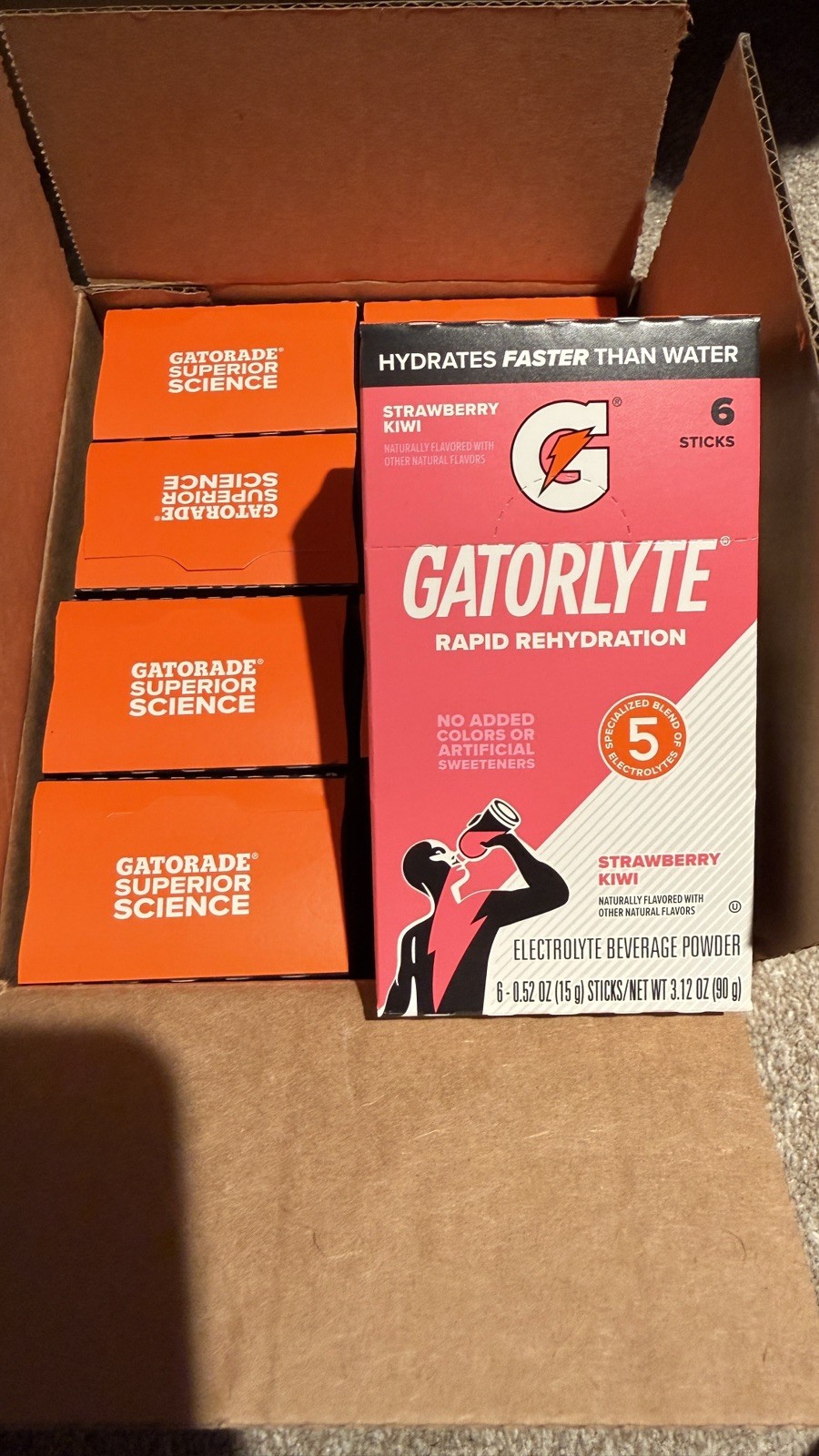 Gatorlyte Rapid Rehydration Strawberry Kiwi Electrolyte Powder- Lot of 8 boxes