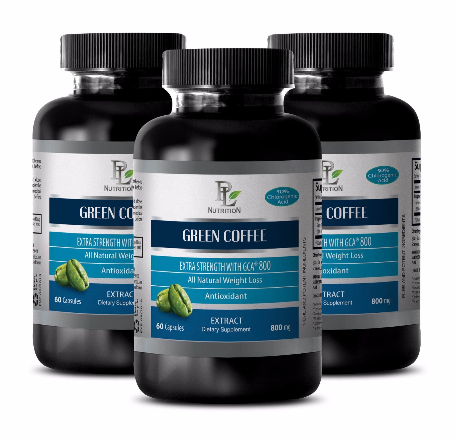 Appetite suppressant GREEN COFFEE EXTRACT 800 Weight loss cleanse for women 1B