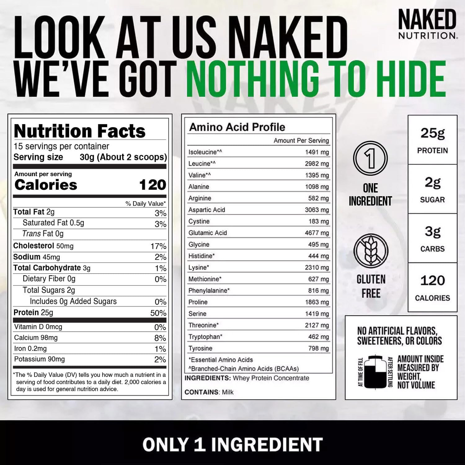 Whey 1Lb – Only 1 Ingredient, Grass Fed Whey Protein Powder, Undenatured, No …