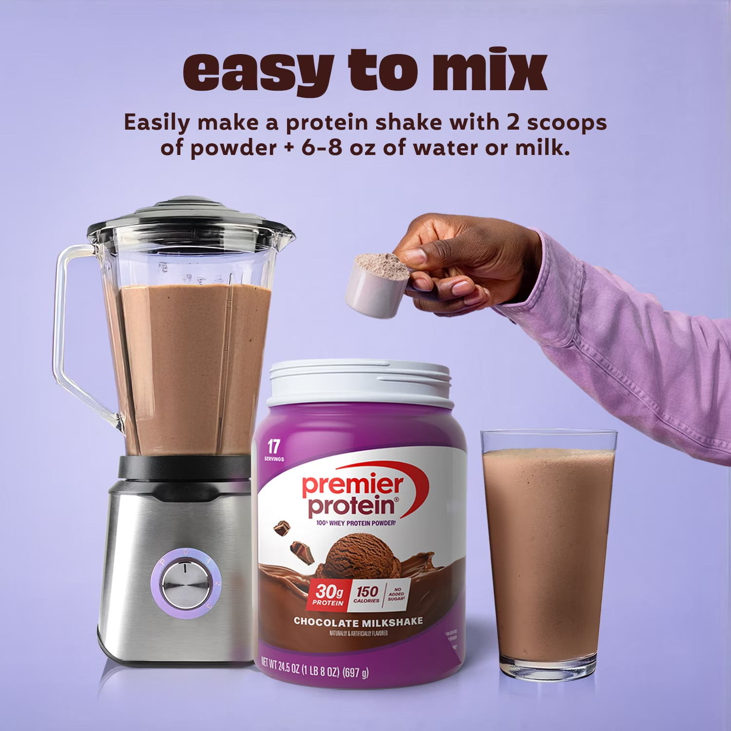 2 Pack Premier Protein 100% Whey Protein Powder, Chocolate Milkshake 30g Protein