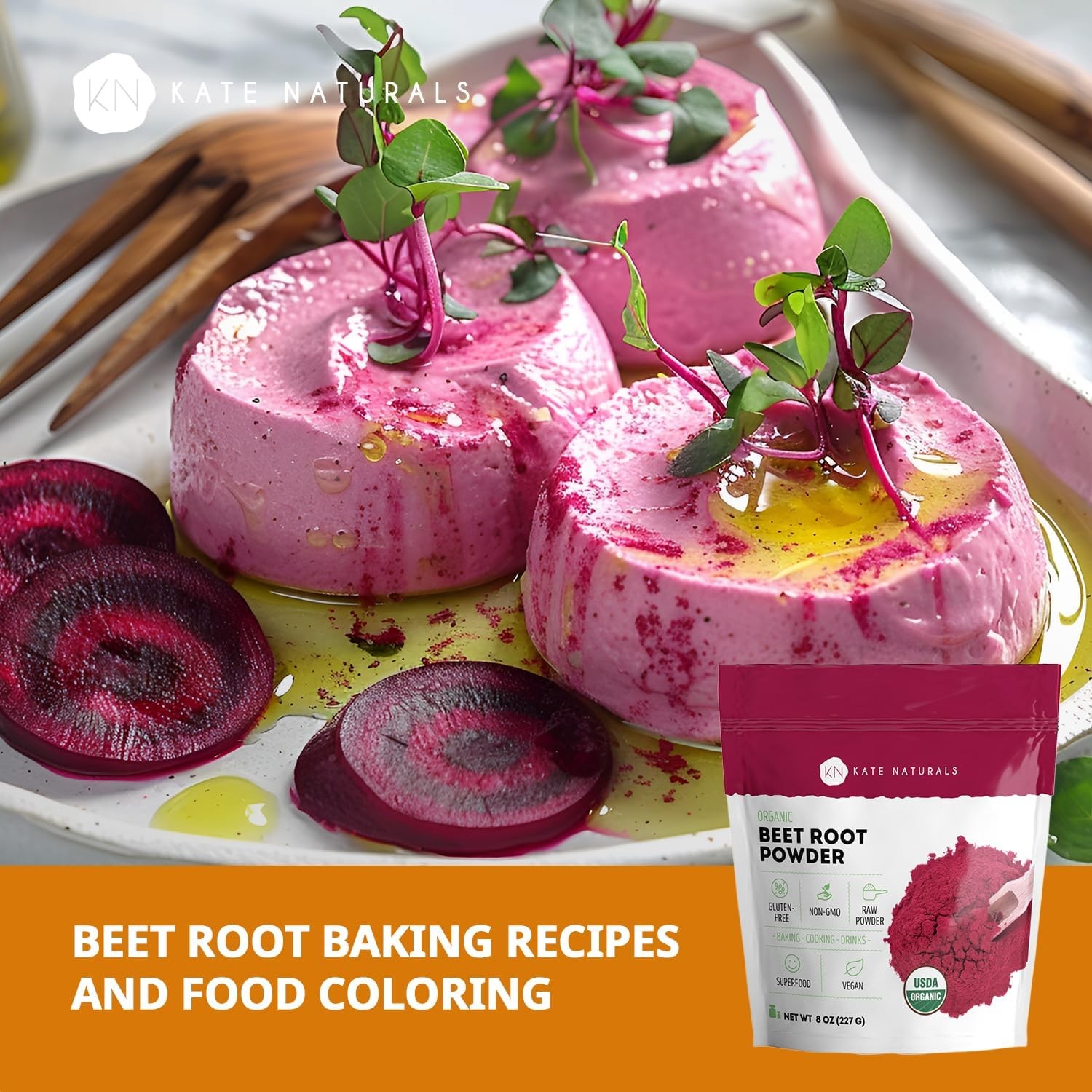Naturals Organic Beet Root Powder for Smoothies, Baking & Juice. Raw Beetroot