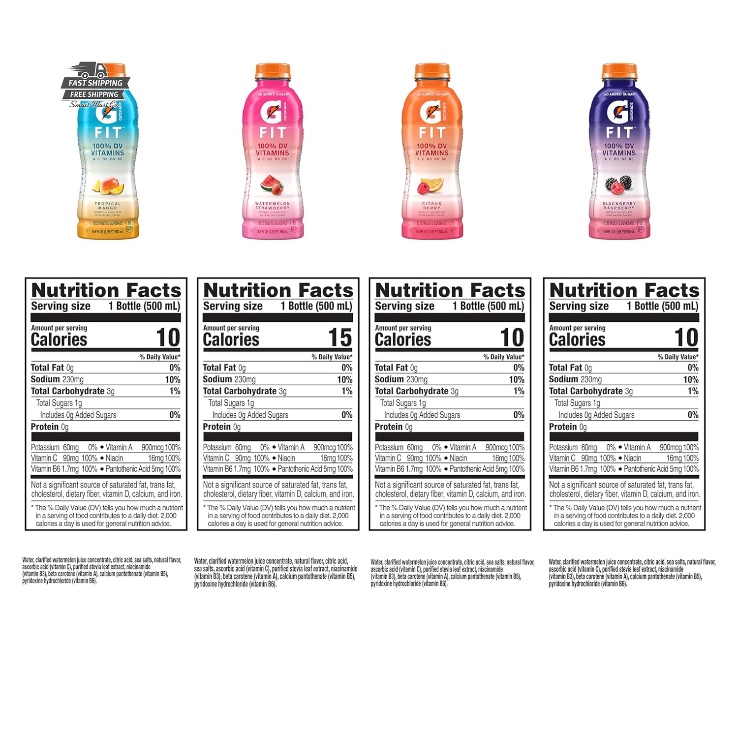 Gatorade Fit Electrolyte Drink Variety Pack 16.9 oz 12 Bottles