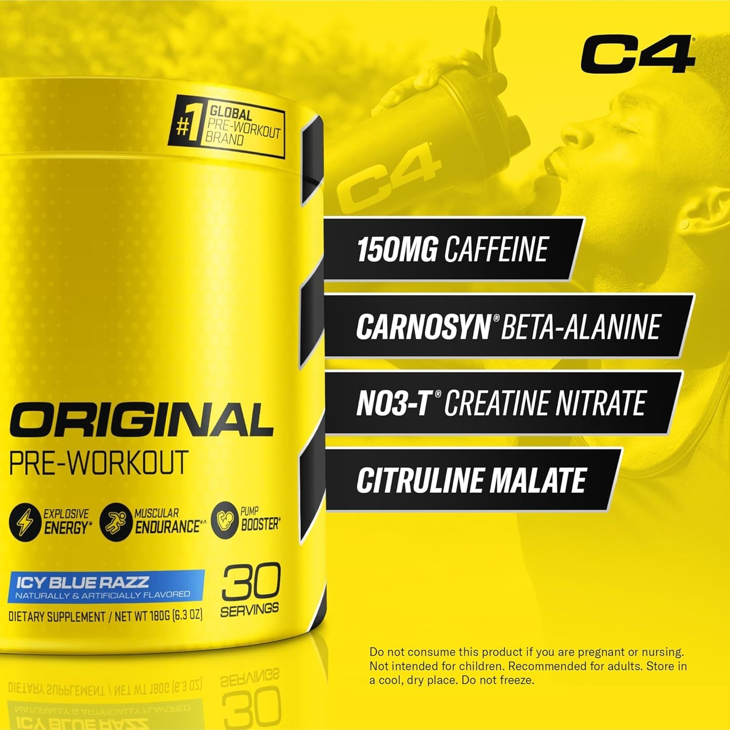 Energy-Boosting Pre-Workout Powder with 150mg Caffeine