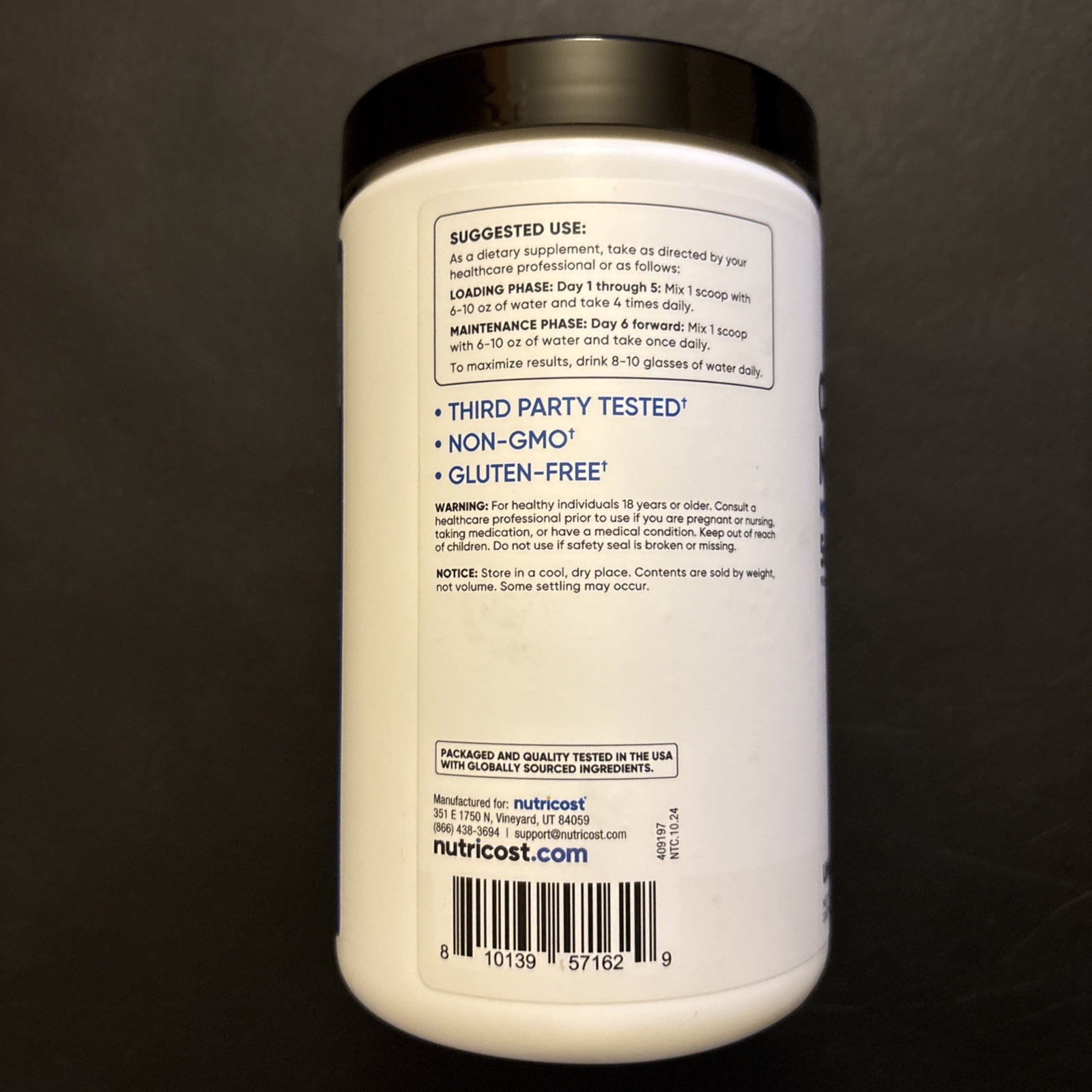 Nutricost Pure Creatine Monohydrate 500 Gram Powder Expiration Date 11/2027