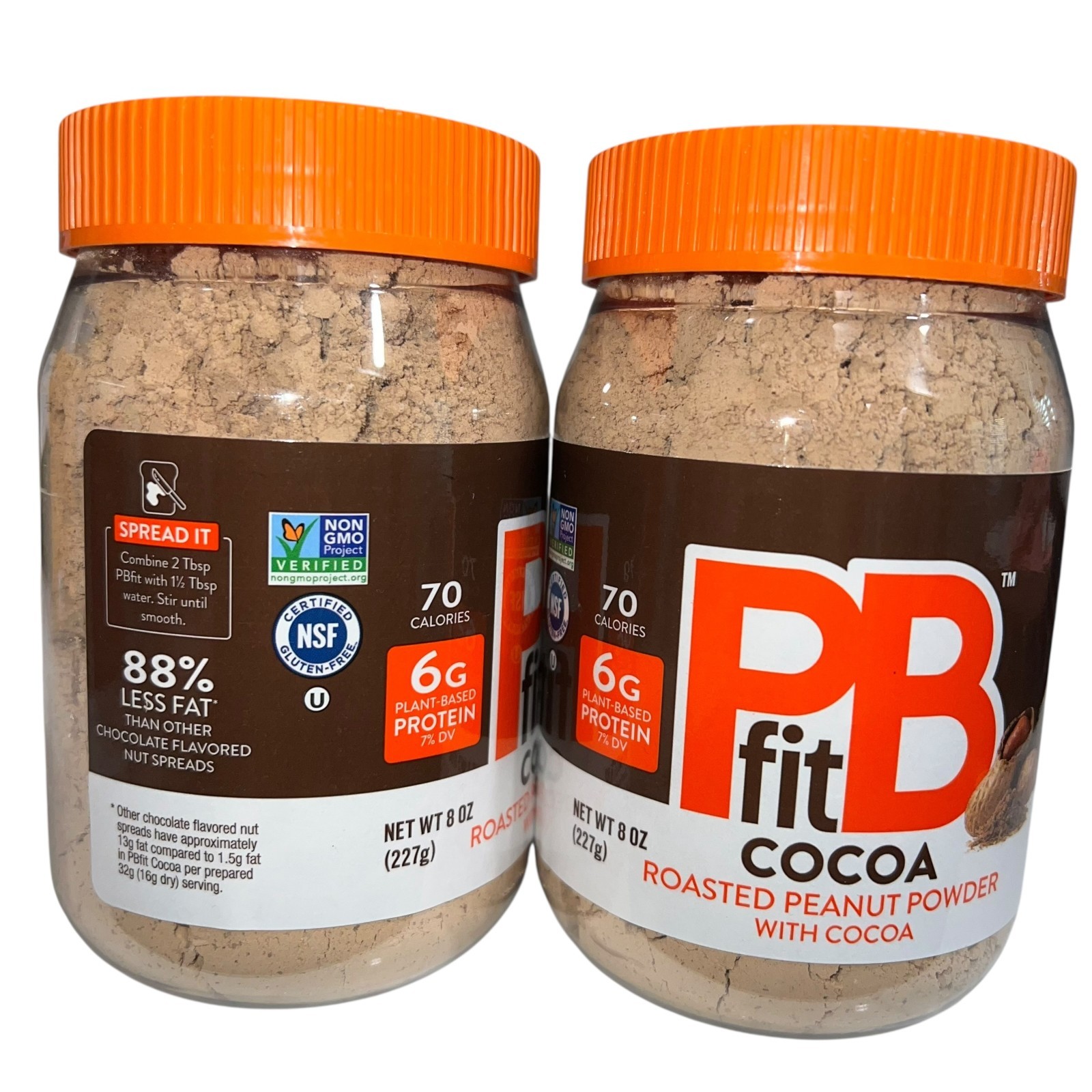 PBfit Chocolate Peanut Butter Powder 8oz – 2 Pack – Low Fat