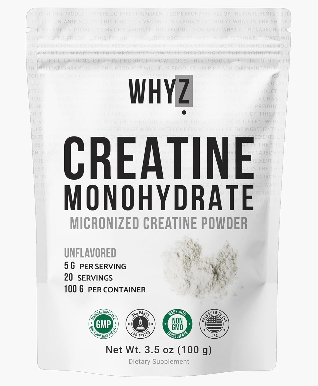 Unflavored Micronized Creatine Monohydrate – 20 Servings for Strength & Recovery