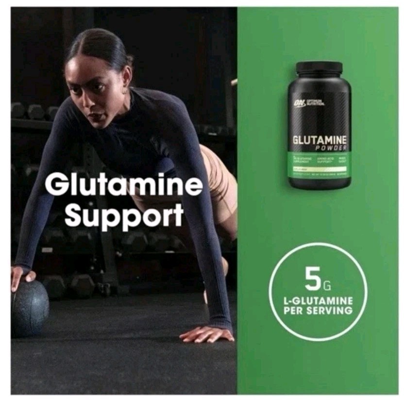 Optimum Nutrition Glutamine Powder Unflavored 10.58 oz 300 g Exp 05 12 2028