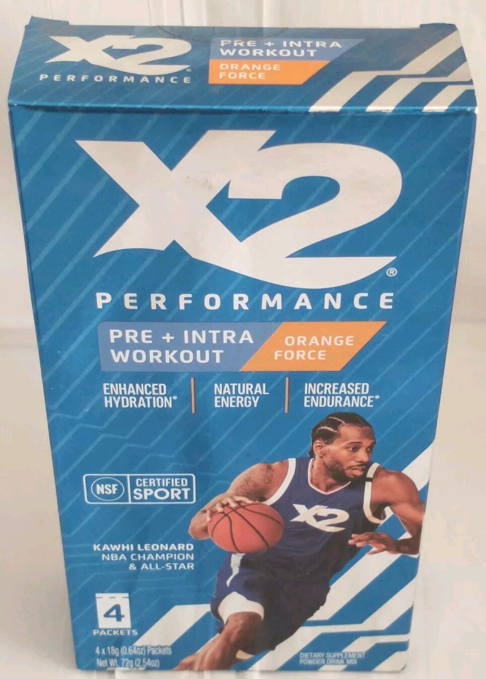 X2 Performance Pre + Intra Workout Powder Orange Force Drink Mix Packet LOT OF 3