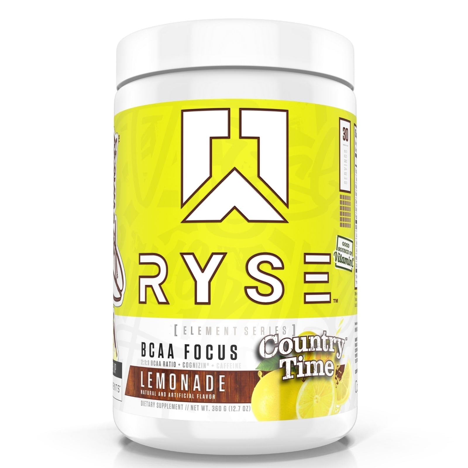 RYSE BCAA Focus Powder – Country Time Lemonade – BCAA Supplement with Electro…