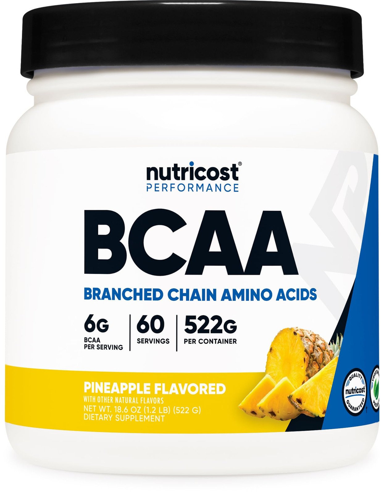 Nutricost BCAA Powder (Pineapple, 60 Servings) – 1.08 Pound (Pack of 1)