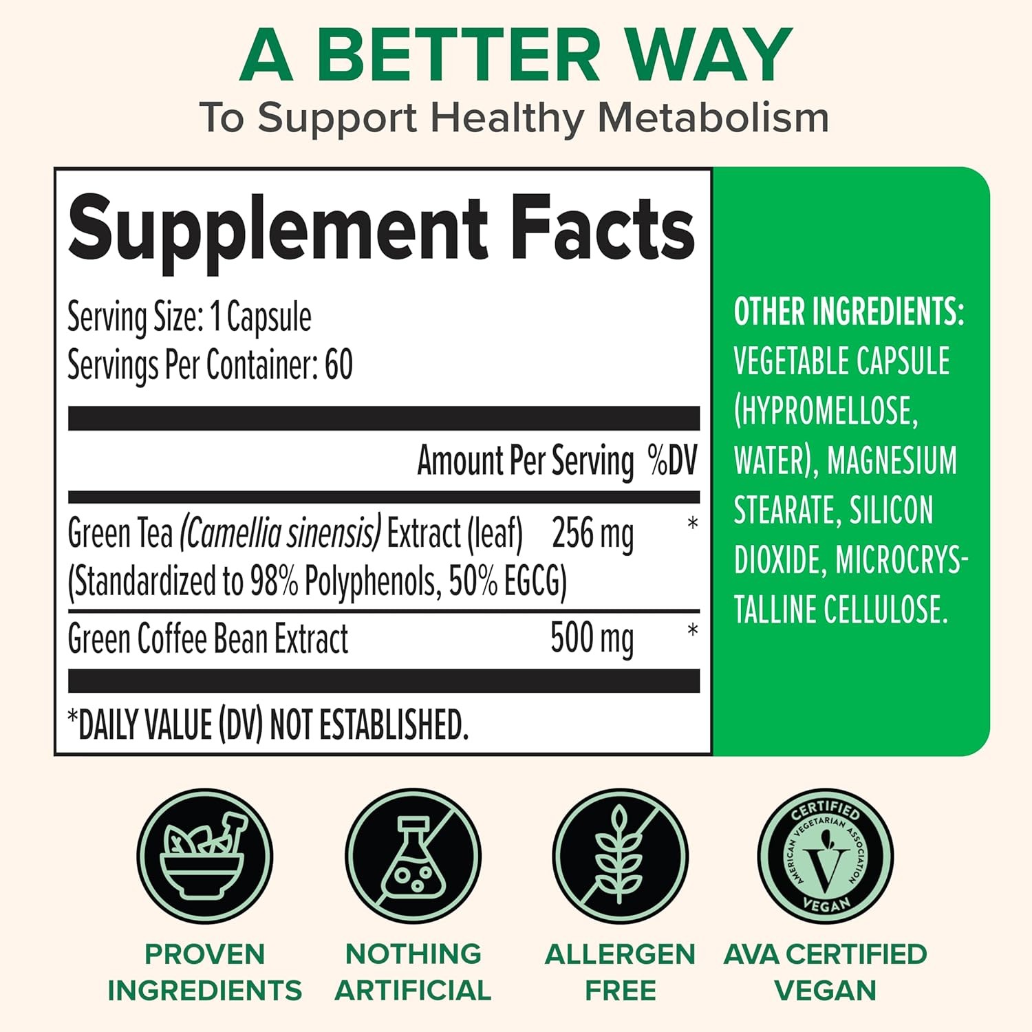 Zenwise Health EGCG Green Tea Extract Capsules with Coffee Bean Extract – 50% EG