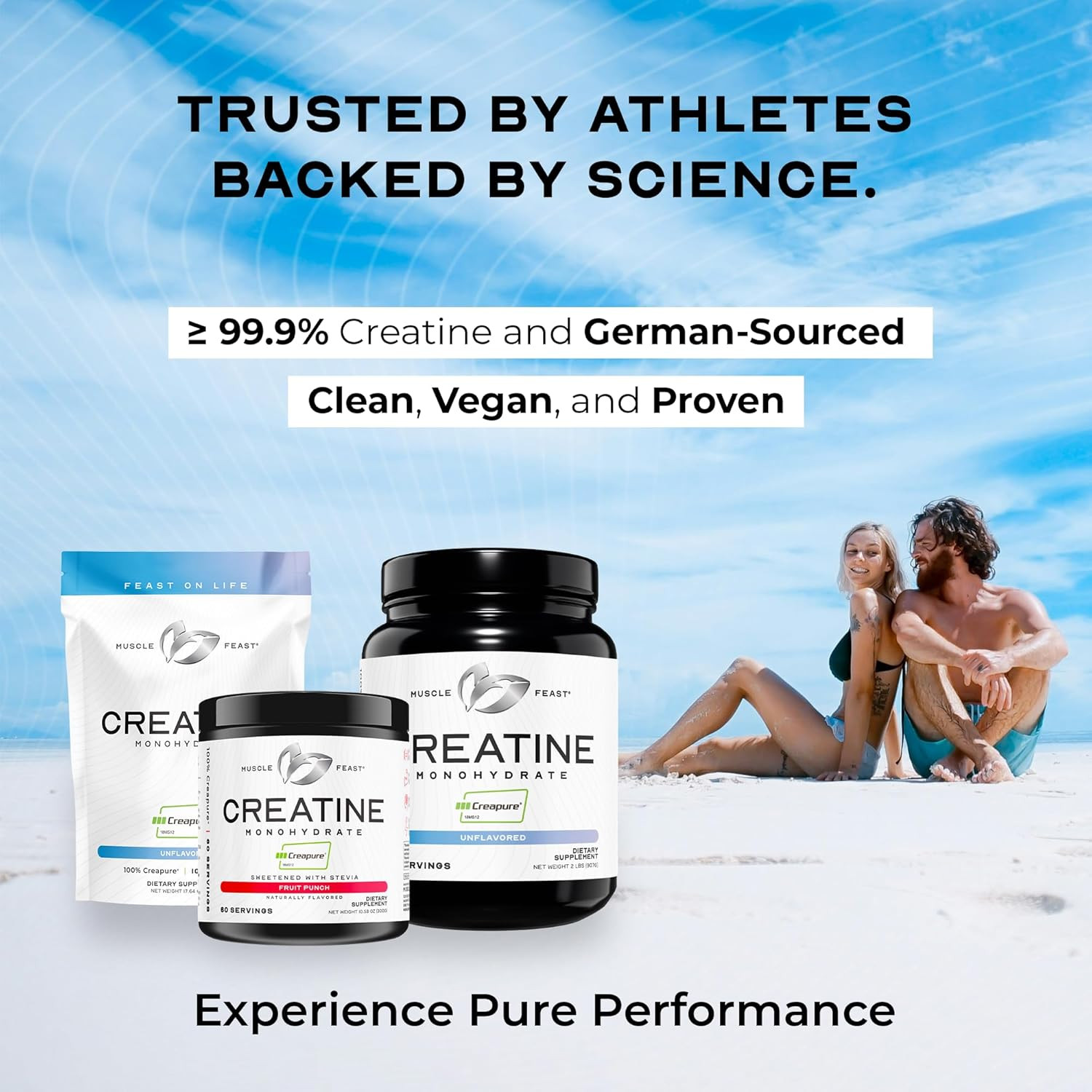Creapure Creatine Monohydrate Powder, Vegan Keto Friendly Gluten-Free, Mass Gain