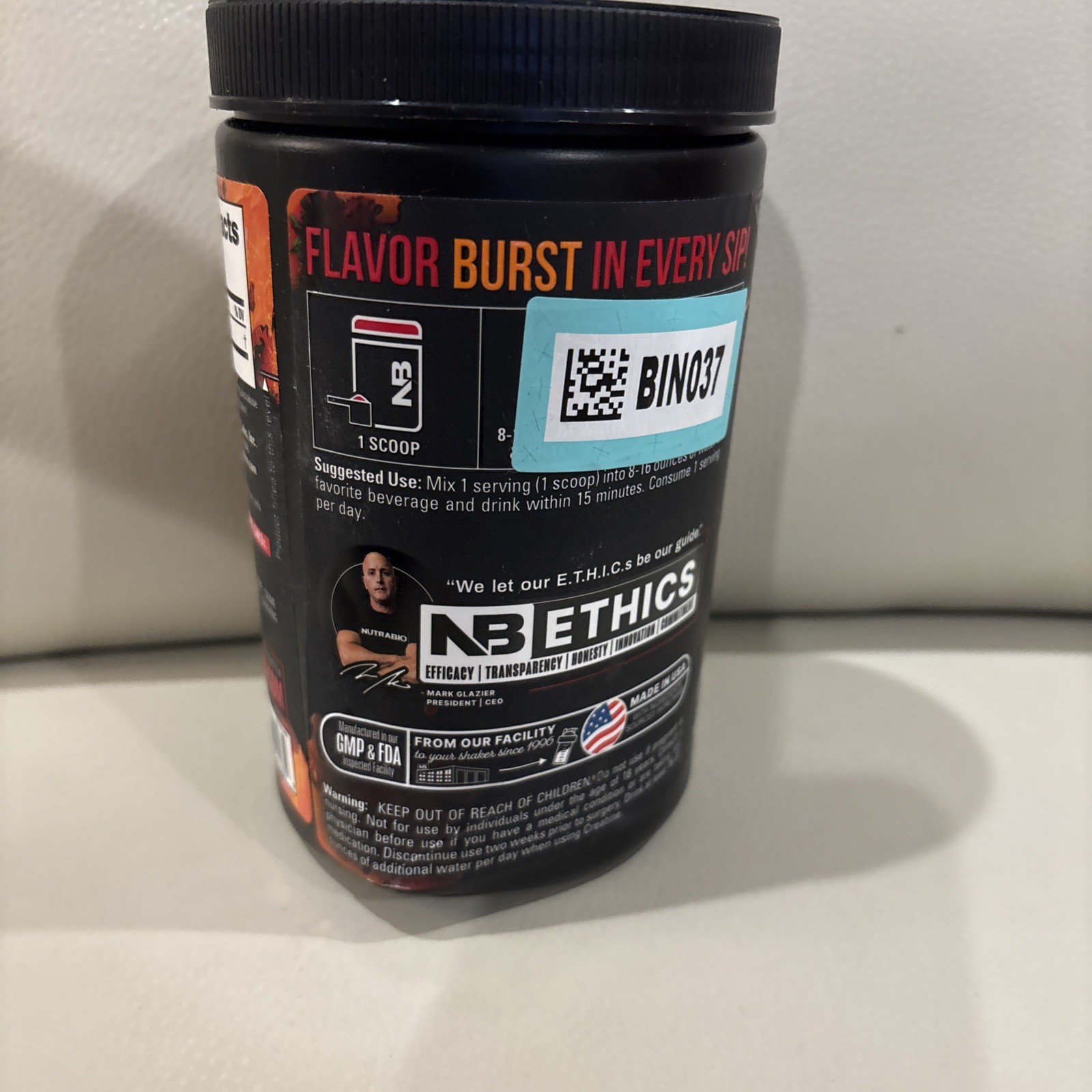 Nutrabio ~ Micronized Creatine Burst ~ Island Splash 13.4oz 60ser Exp 01/28