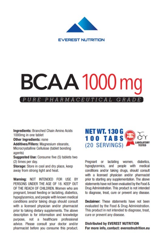 BCAA 1000mg Tablets – Anti-Catabolic, Fast Recovery & Muscle Building