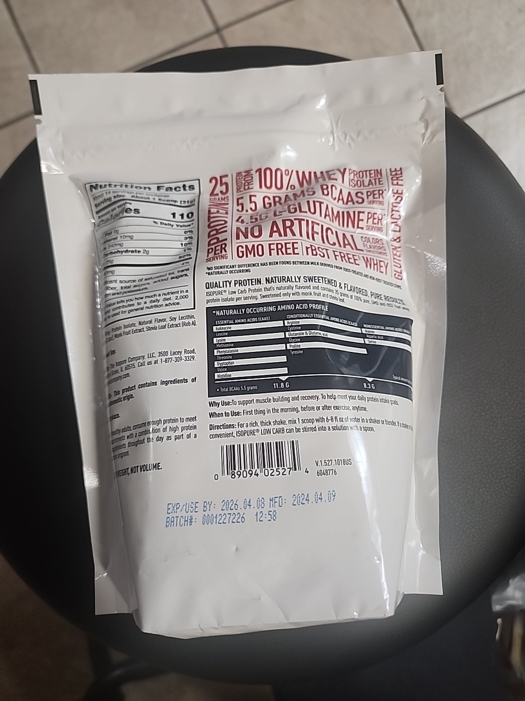 Isopure Protein Powder, Whey Protein Isolate Powder, 25g Protein, Strawberry 1lb
