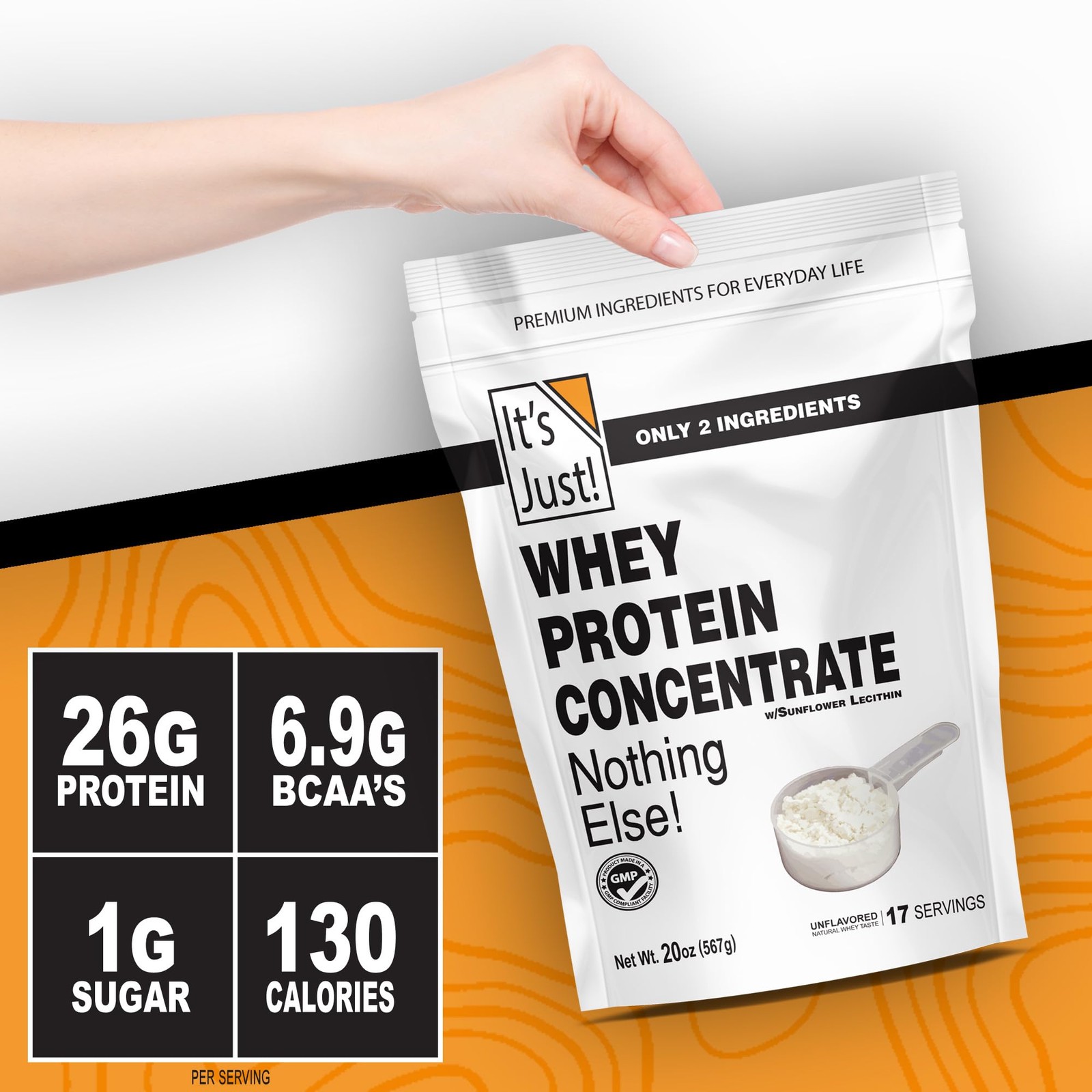 It’s Just – 100% Whey Protein Concentrate Made in USA rBGH/RBST Hormone Free …