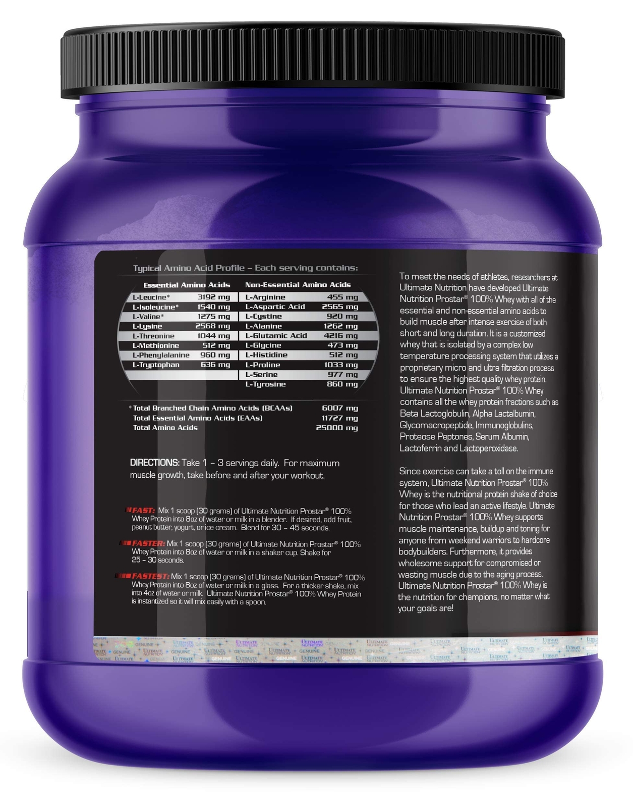Ultimate Nutrition Prostar Whey Protein Powder 190