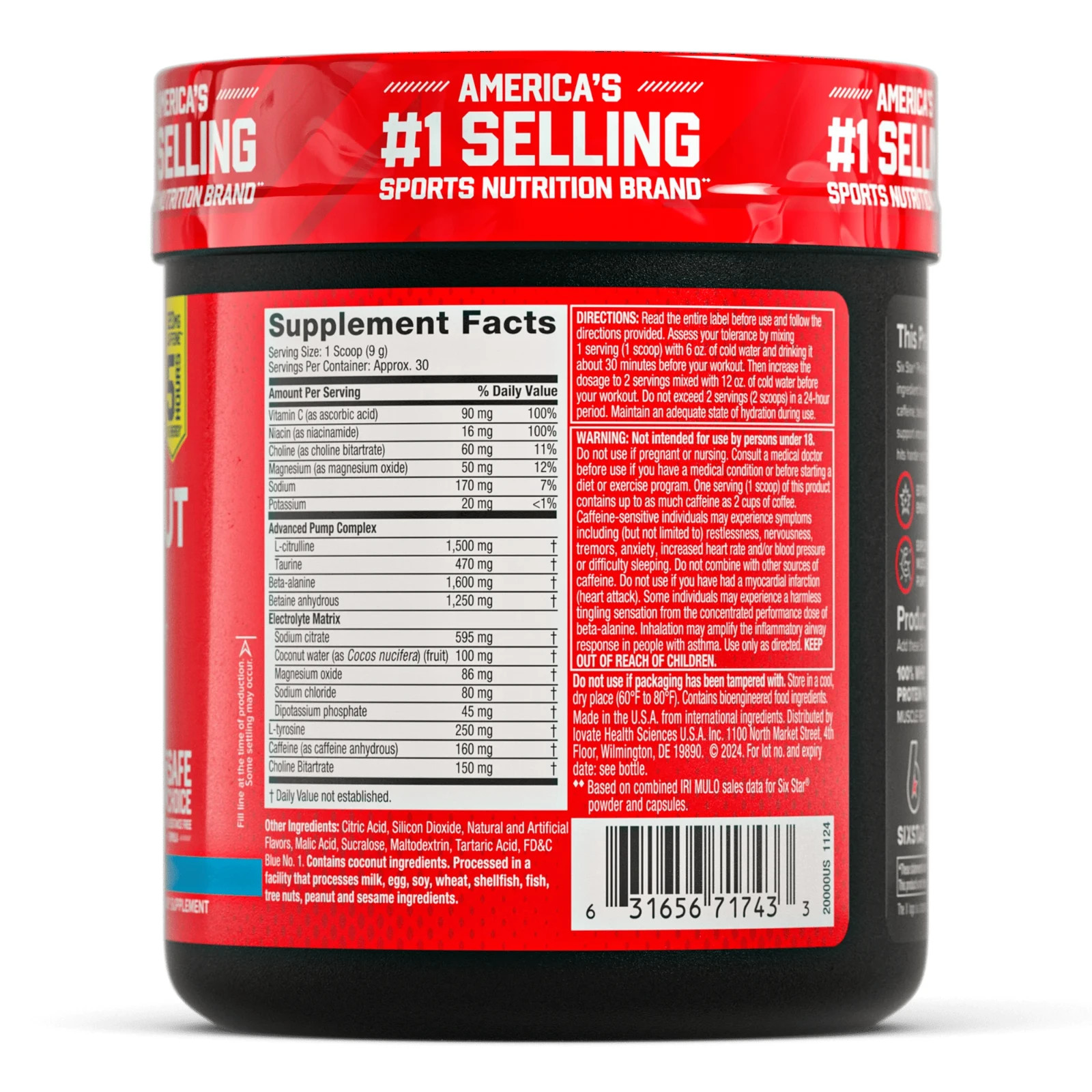 Six Star Pro Nutrition Pre-Workout Powder Explosion 2.0 Electrolyte Matrix, Icy
