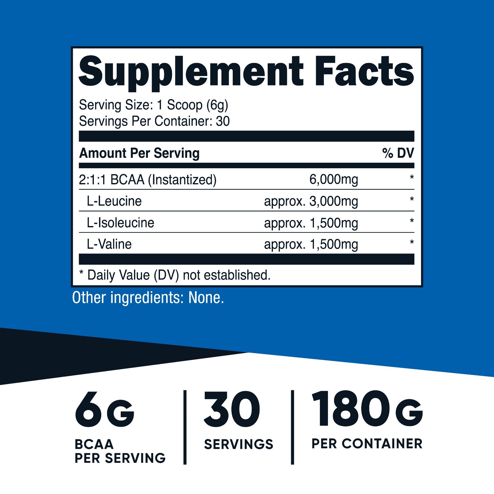 Nutricost BCAA Powder (Unflavored) 30 Servings- 6000mg Per Serving, High Quality