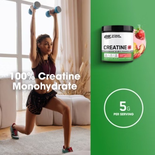Optimum Nutrition Creatine+ Dietary Supplement Powder – Strawberry Peach