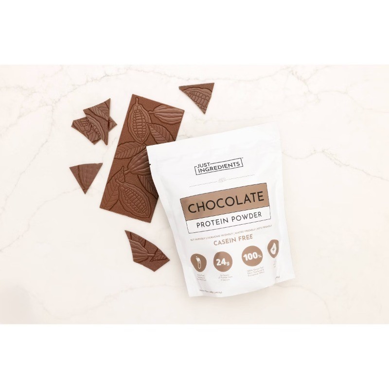 Just Ingredients Chocolate Protein Mix – 1.08lb – 15 servings: Non-Caffeinated