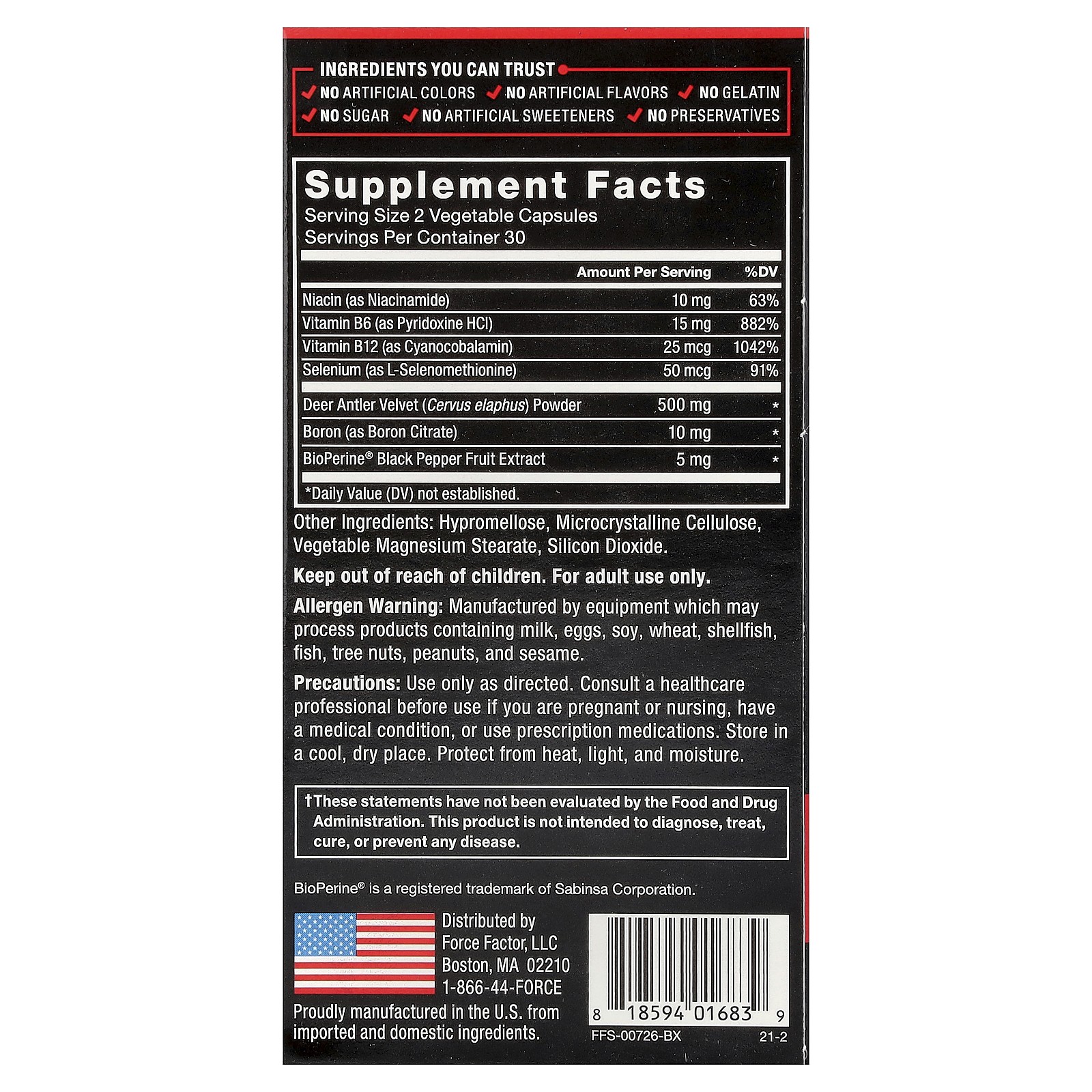 Deer Antler Velvet (IGF-1), 60 Capsules