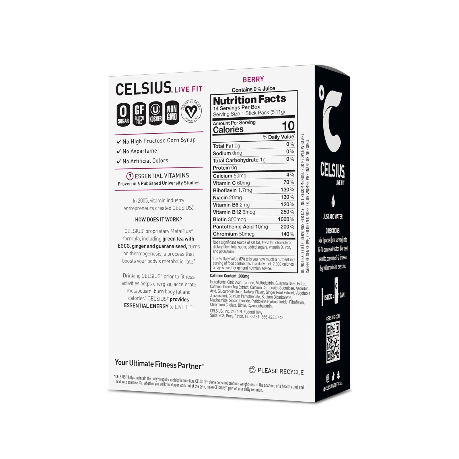 CELSIUS® On-the-Go Powder Sticks Watermelon Ice, Essential Energy 2.5 Oz (14…