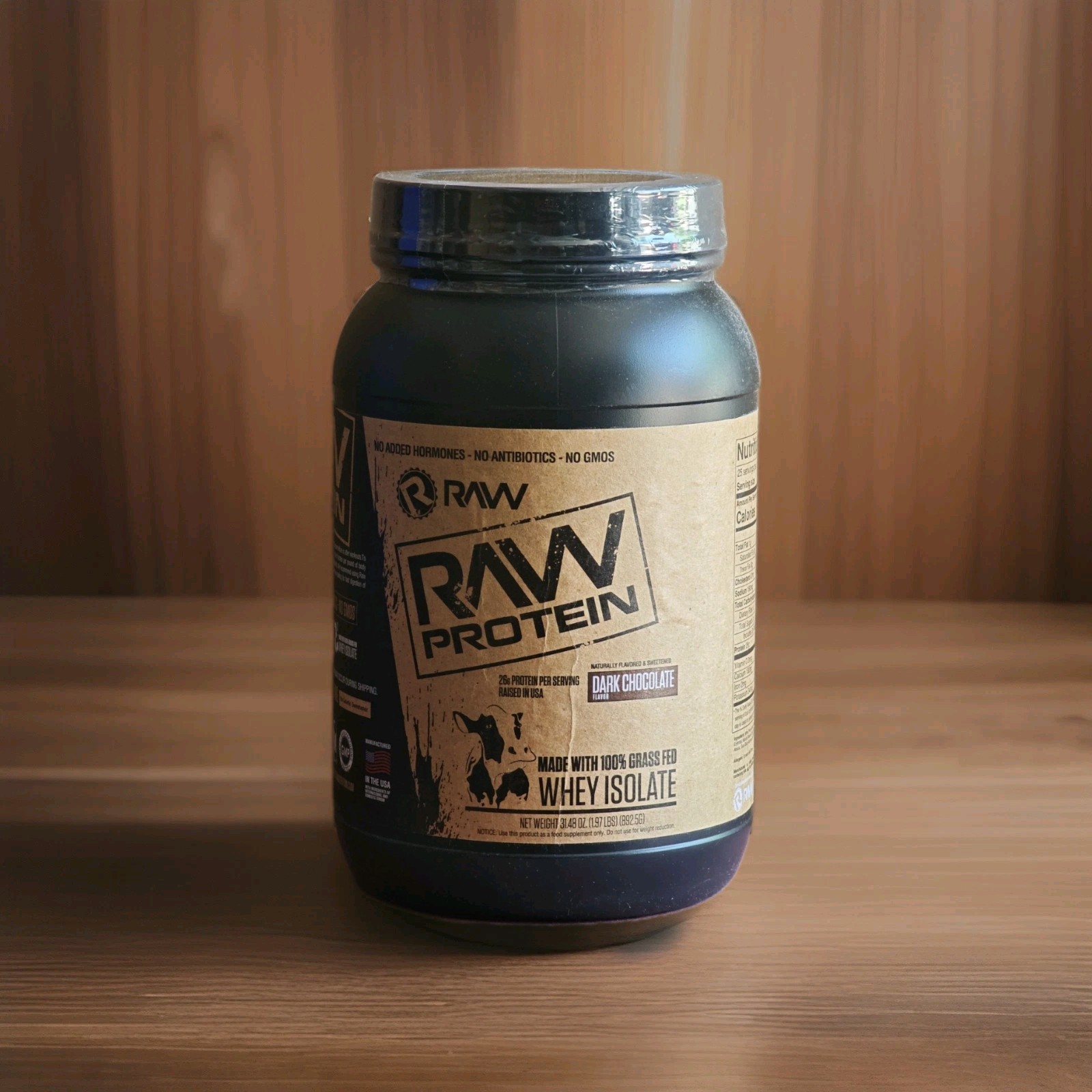 Raw Vegan Protein 1.97 Lb (892.5 G) Dark Chocolate Whey Isolate