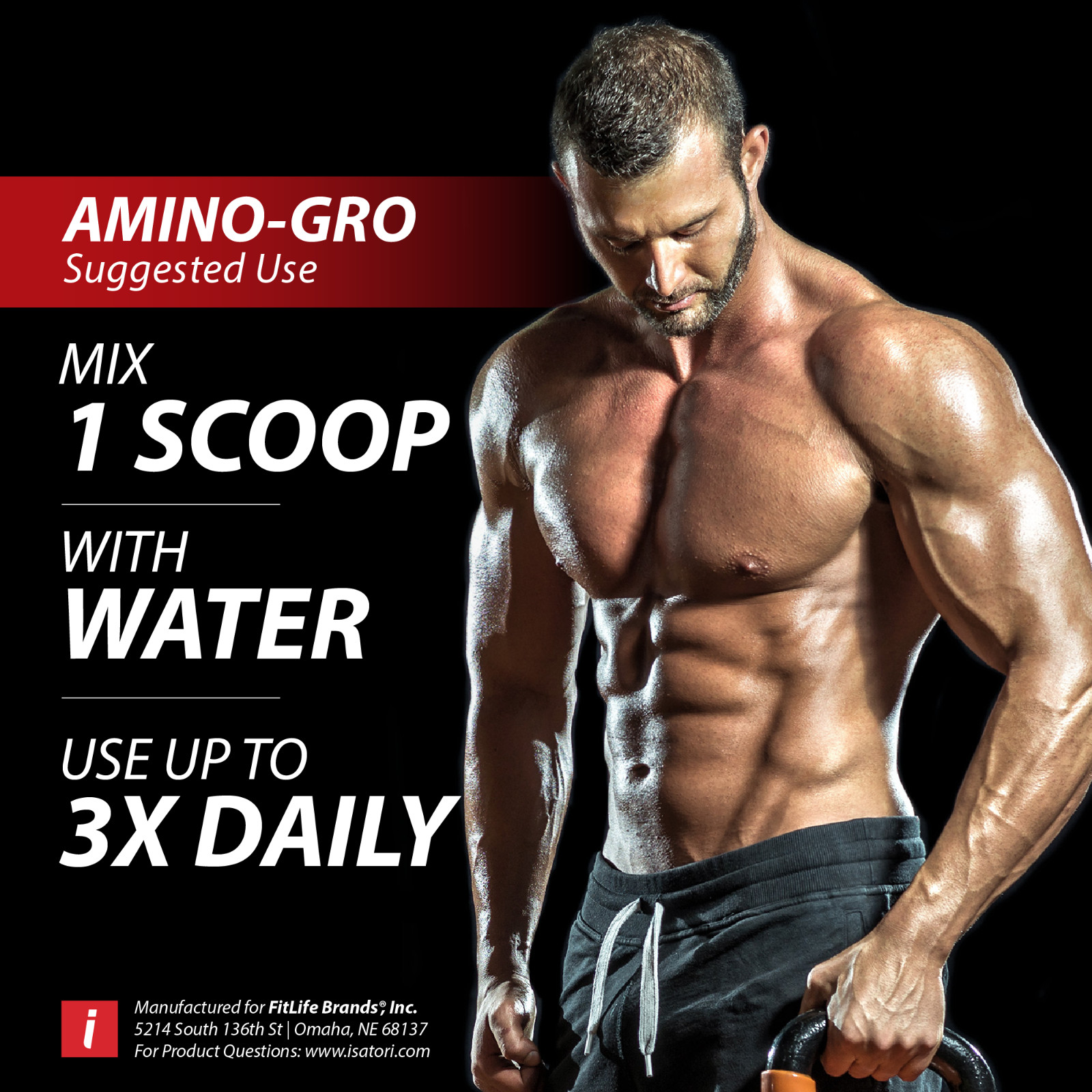 iSatori Amino-GRO-BCAA’s with Glutamine and Bio-Active Peptides – Lemonade