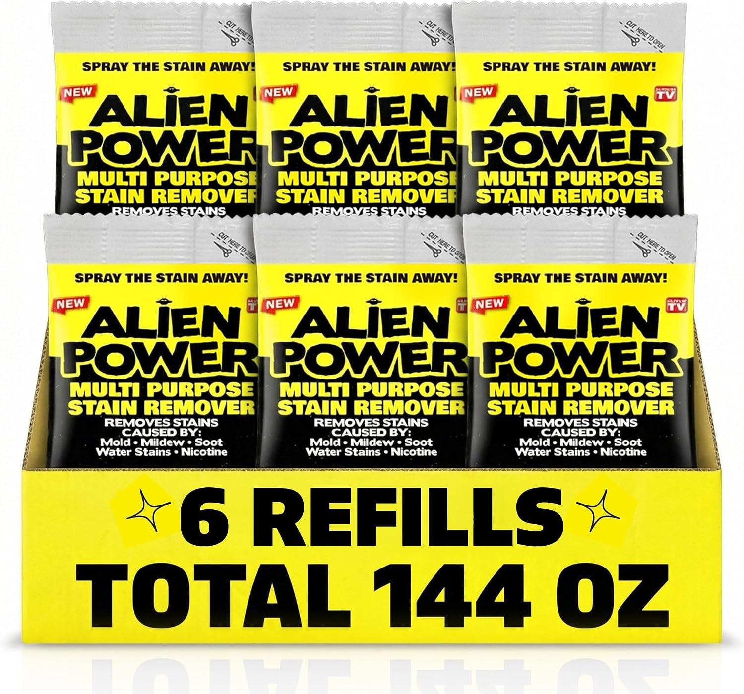 Alien Power 6 Pack Refill Packets | Makes 144 Fl Oz Worth of Alien Power Solutio