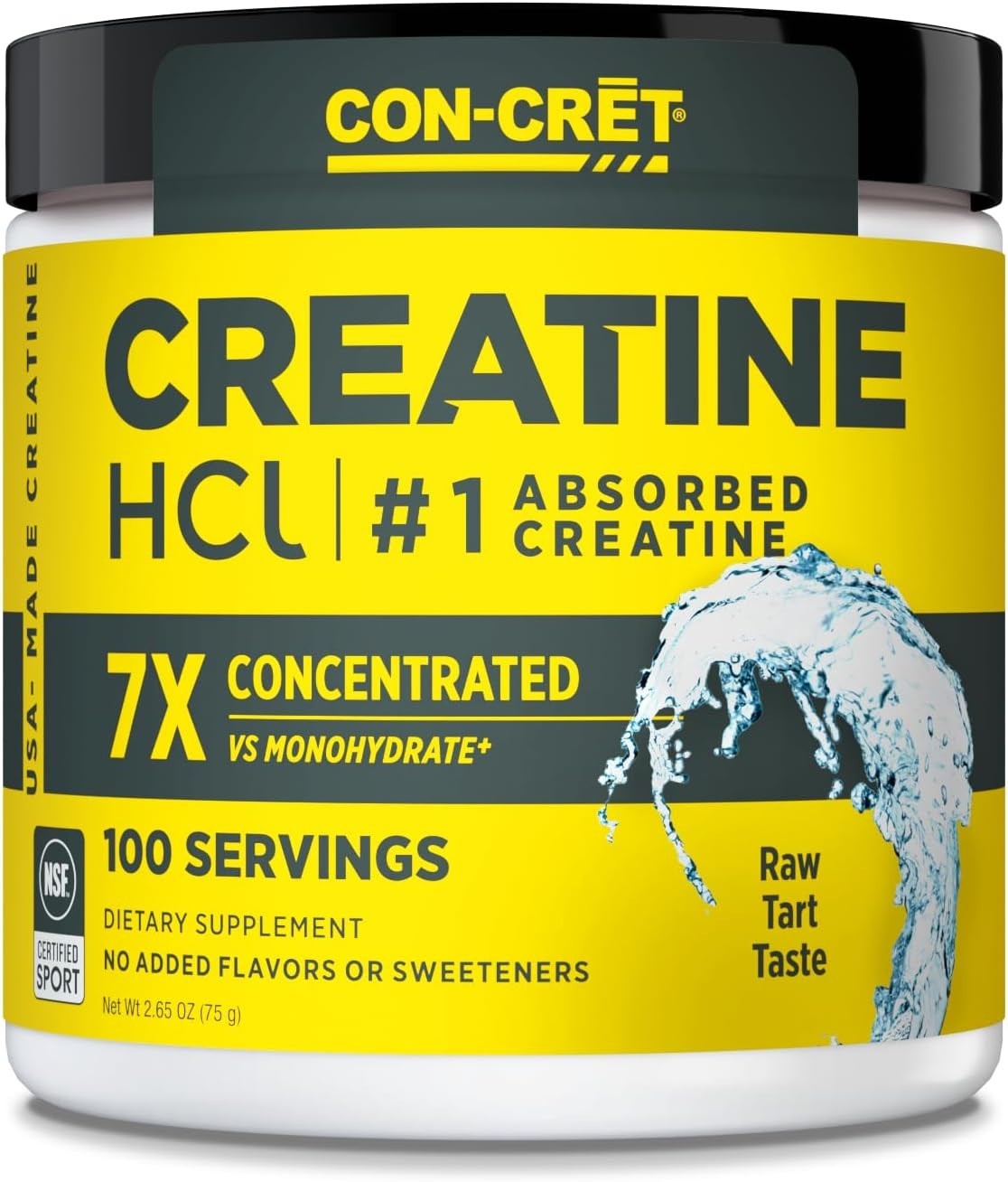 Creatine HCl Powder – 100 Servings for Muscle & Cognitive Energy, NSF Certified