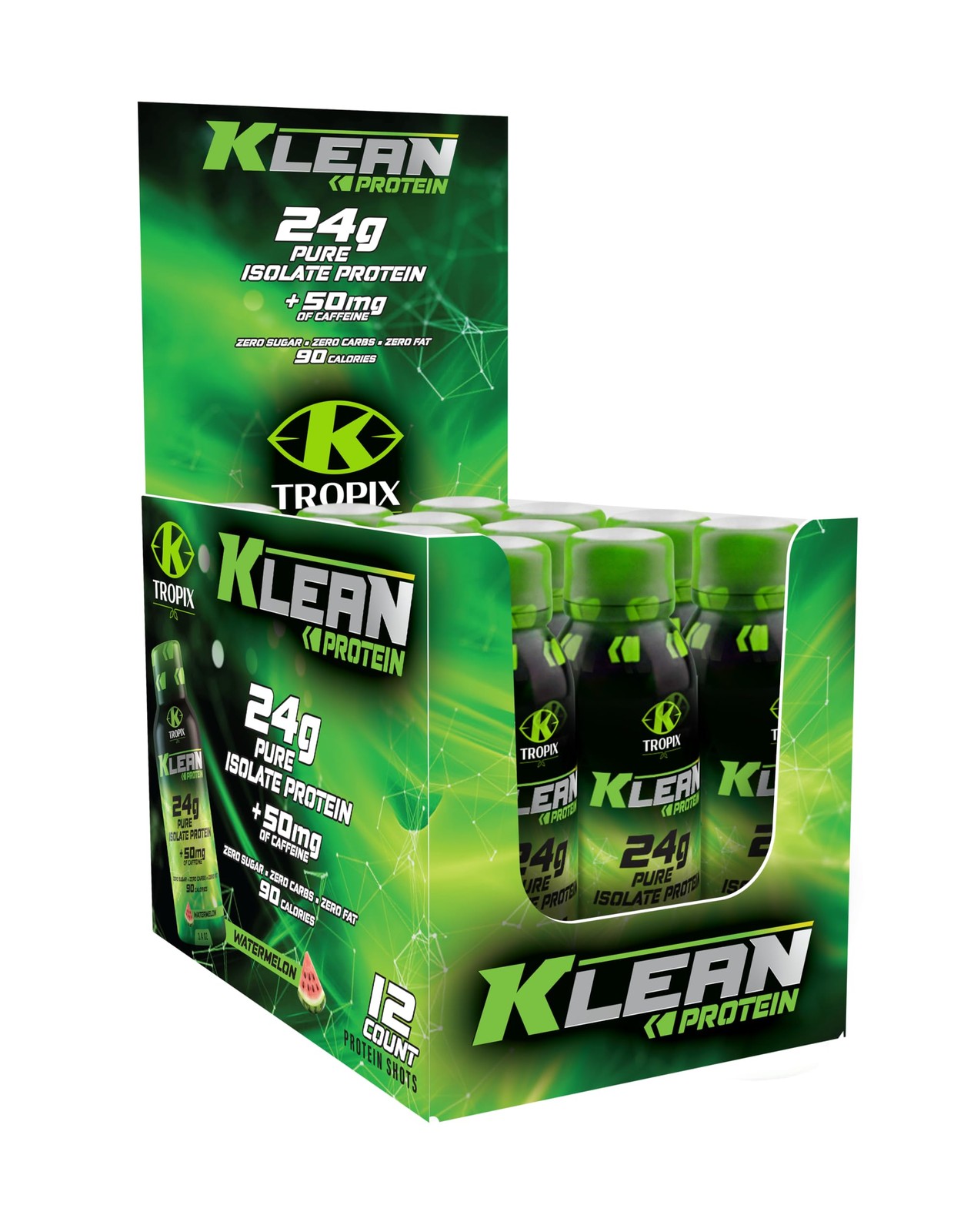 KTROPIX Klean+ Protein Shot, 24g Protein, Zero Sugar, 12 Pack for Energy
