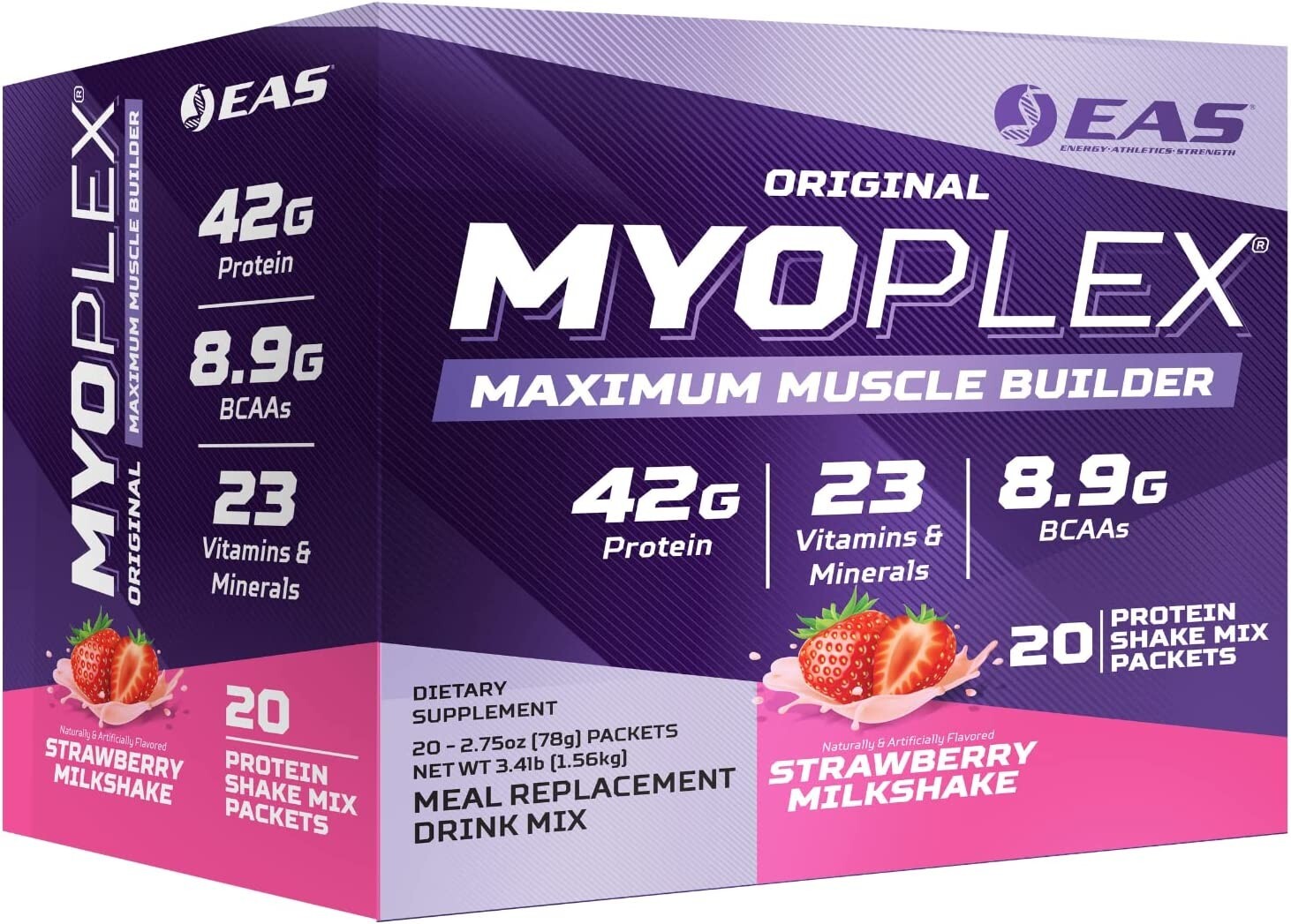 EAS Original Myoplex High Protein Meal Replacement 20 Individual Packs 6 Flavors