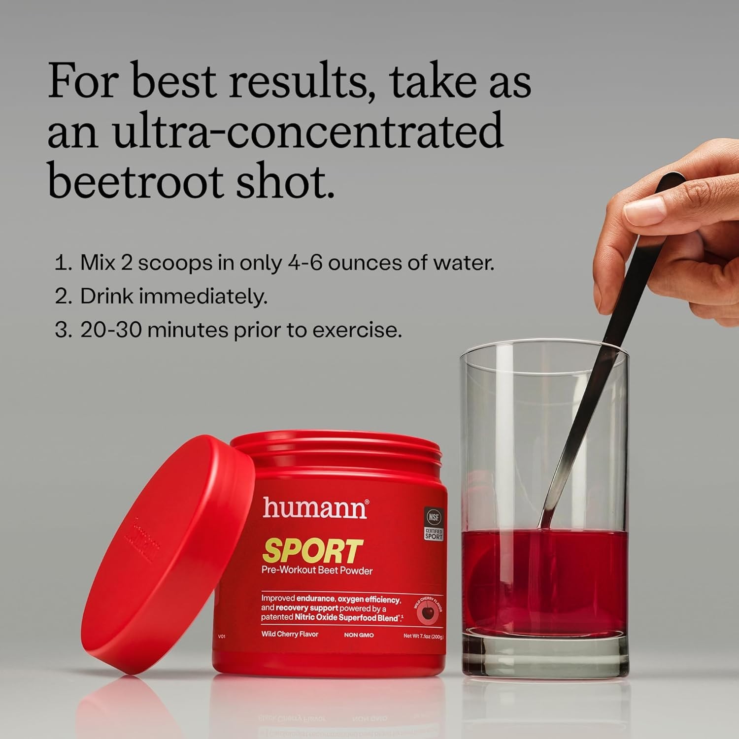 SuperBeets Sport Endurance Pre Workout Powder, suplemento de óxido nítrico, sin
